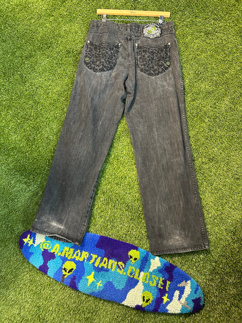 Y2K Green Snake Pelle Pelle Denim Jeans