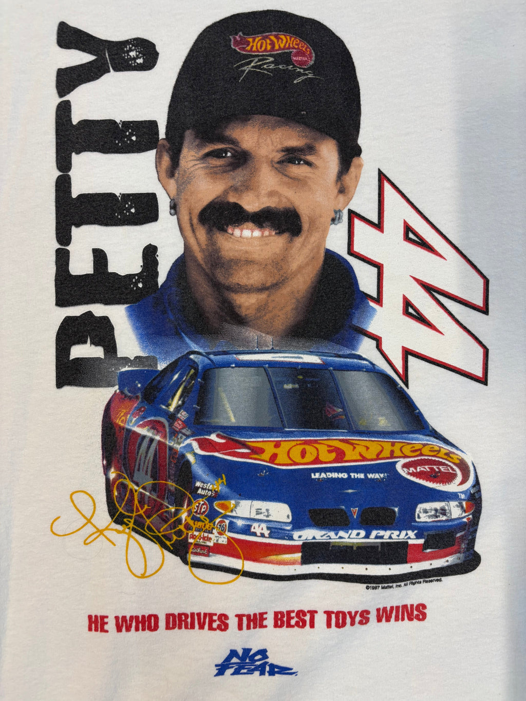 1997 Kyle Petty No Fear Hot Wheels NASCAR T-Shirt Size 2XL No Fear Tag