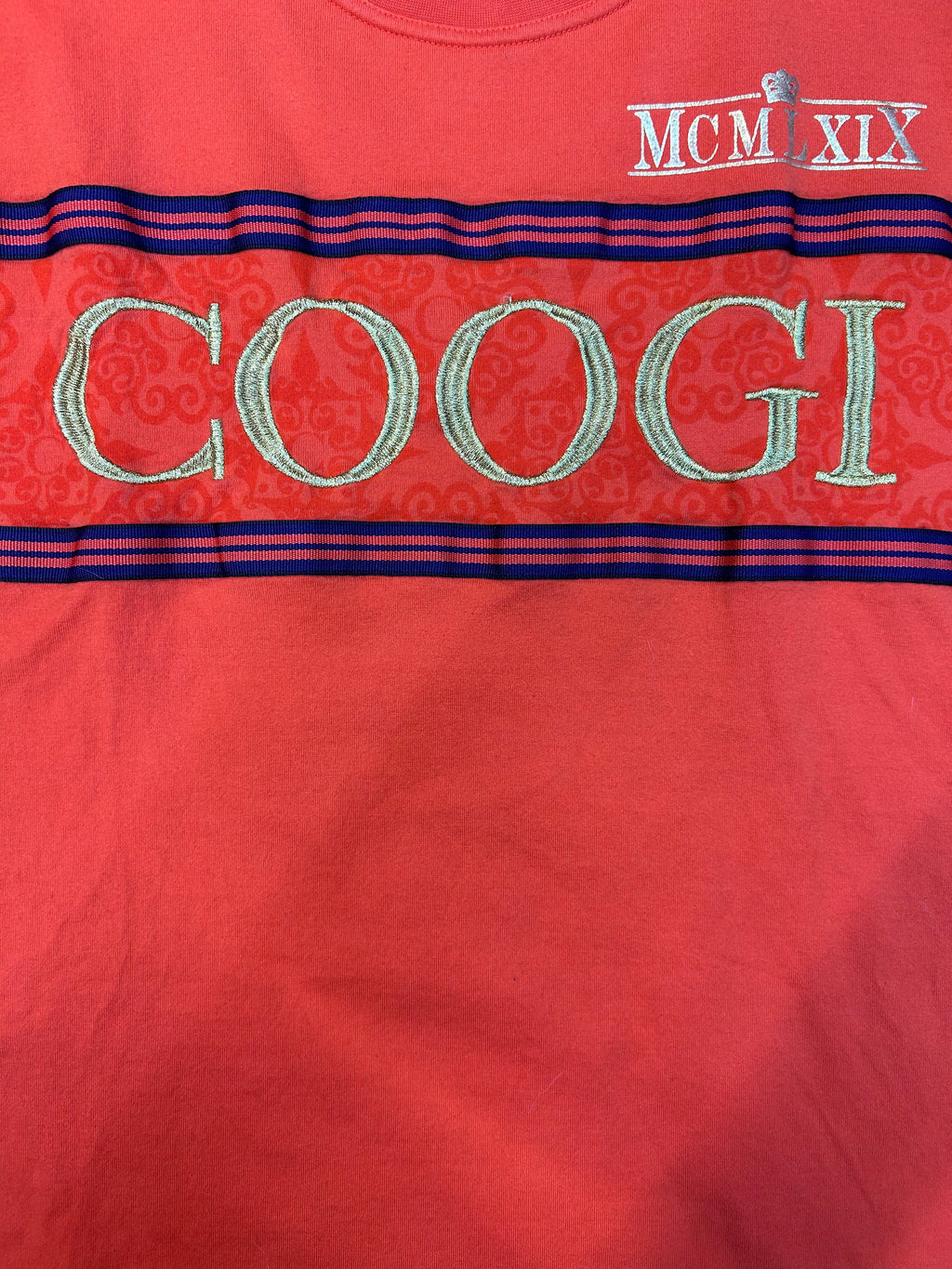 Y2K Coogi Deep Gold Logo Orange Tee