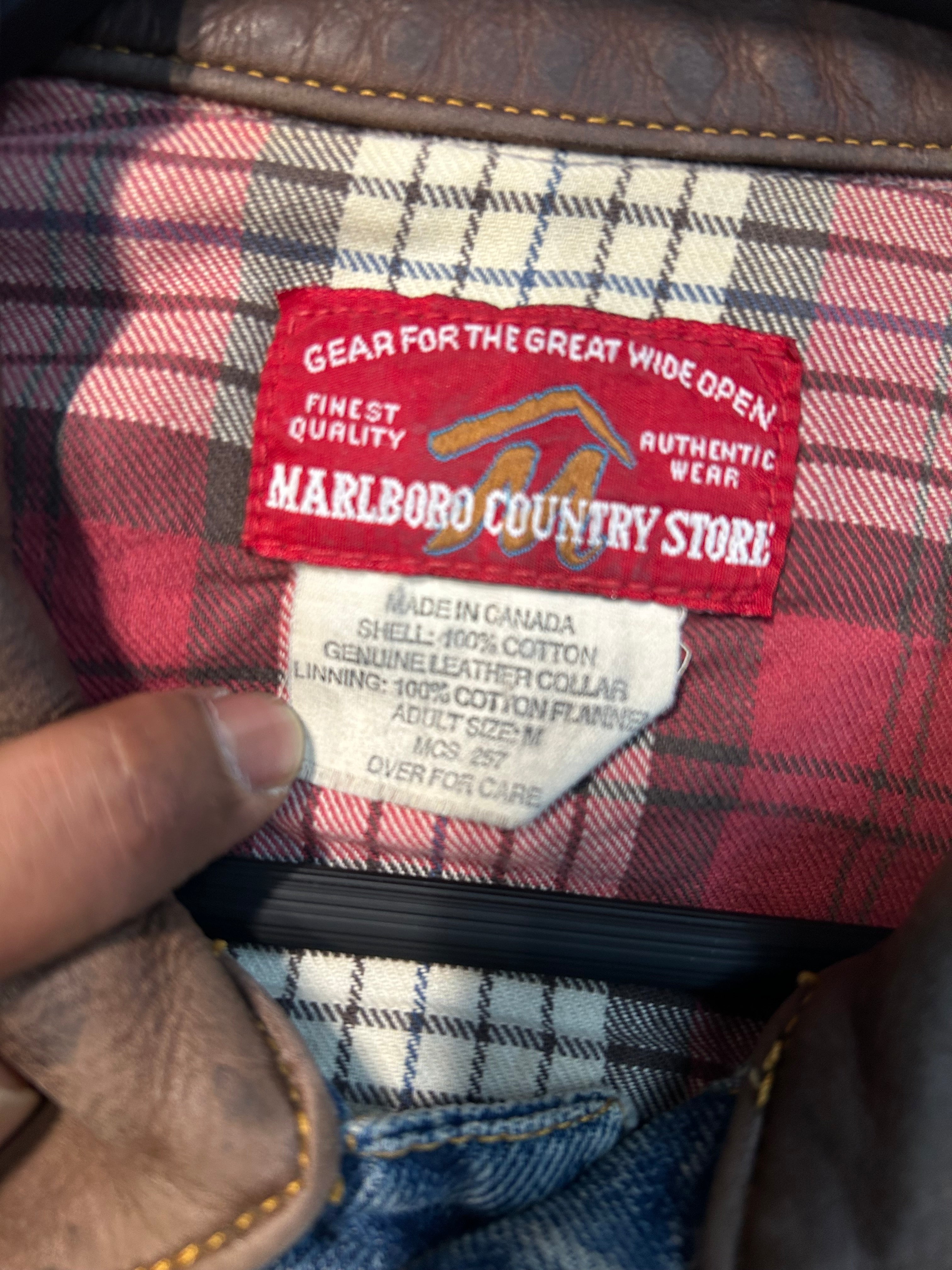 Vintage Marlboro Country Store Light Blue Jean Jacket