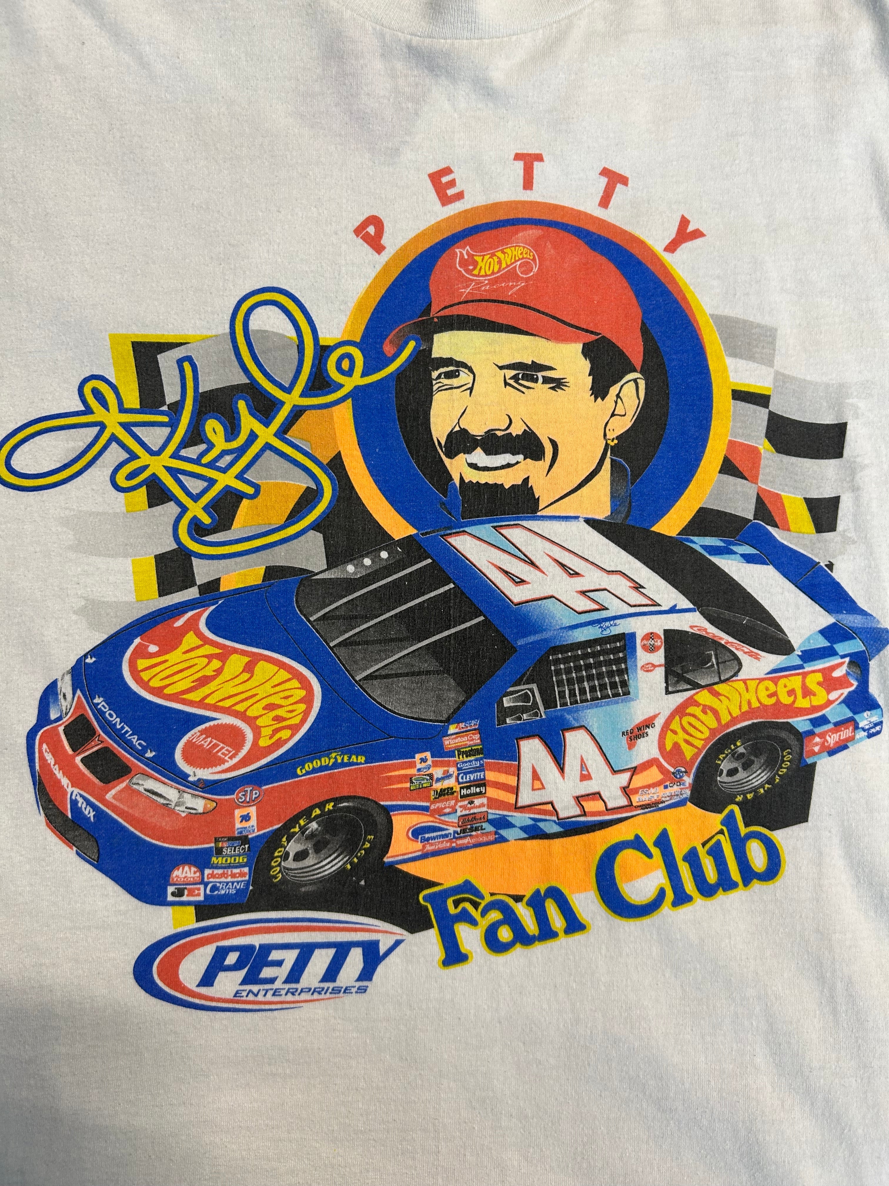 Vintage 90s Kyle Petty Hotwheels #44 Fan Club Tee