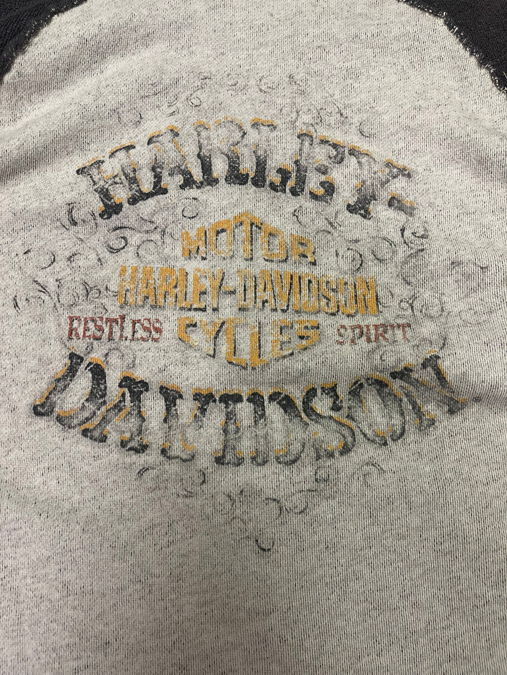 Vintage Women’s Harley Davidson Zip Up Distressed Jacket