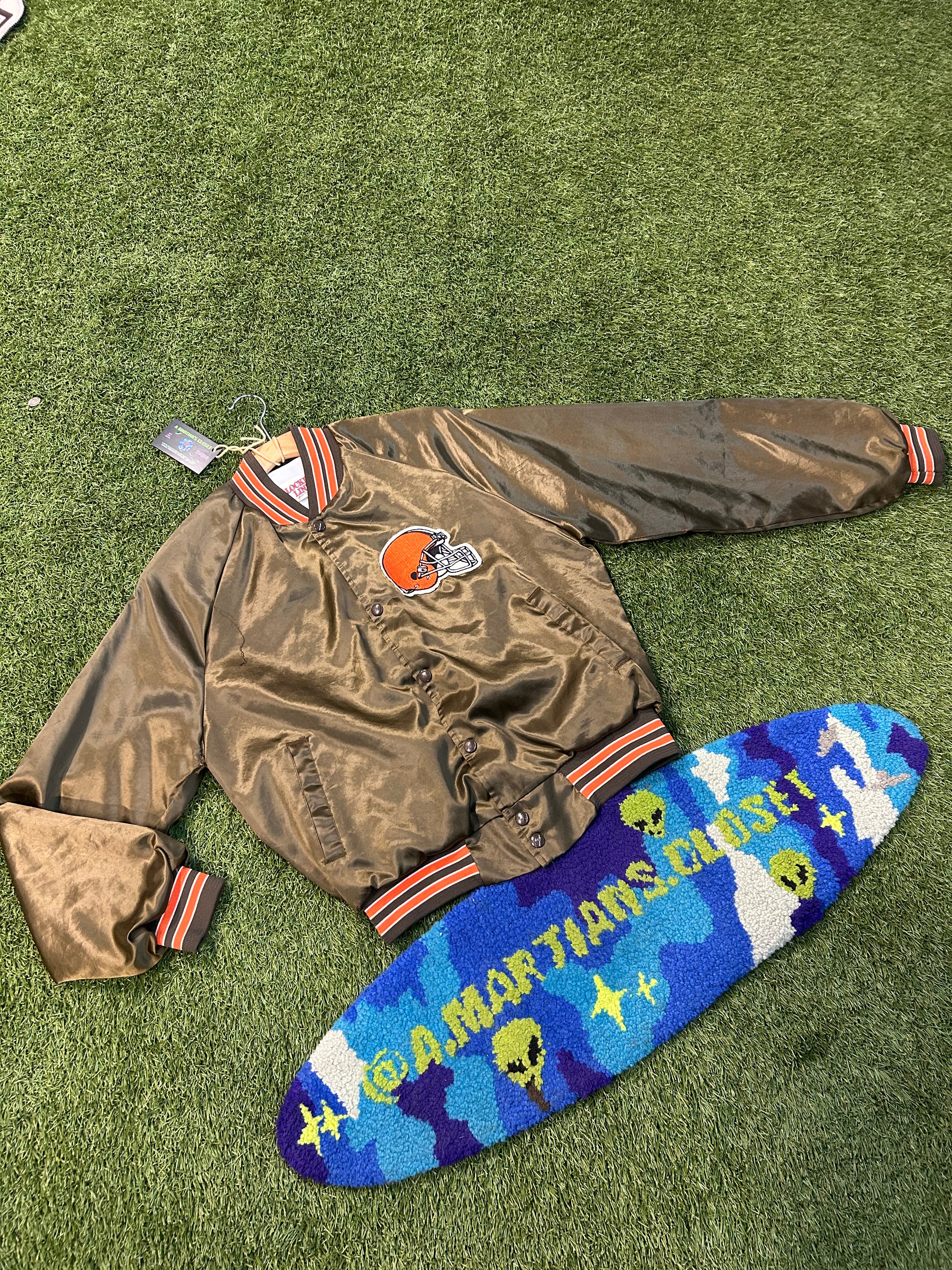 Vintage 80s Locker Line Brand Cleveland Browns Bomber Jacket