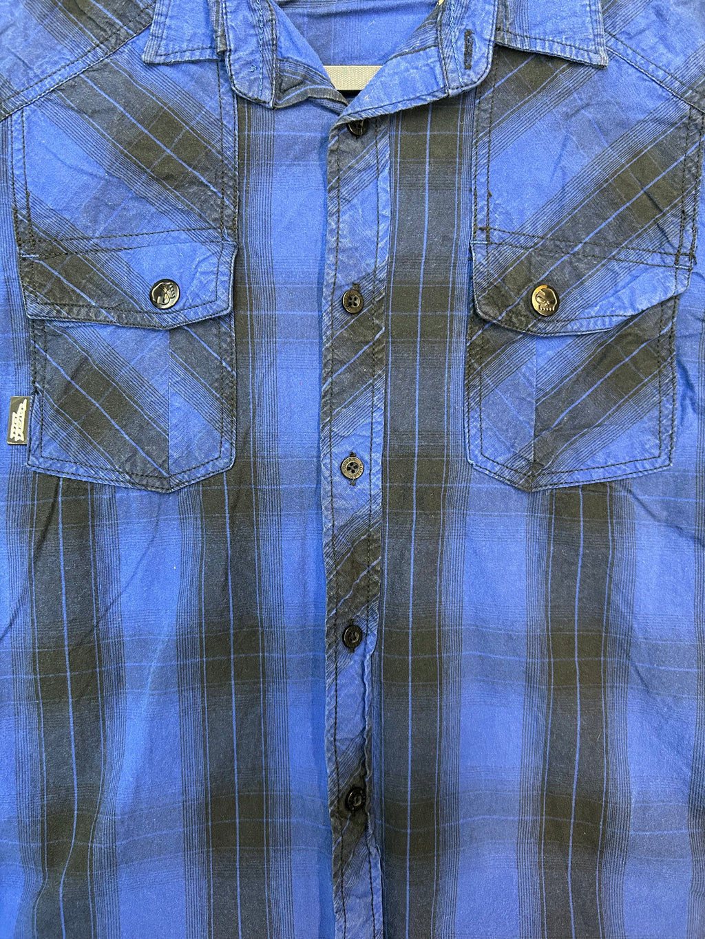 Vintage 90s No Fear Kids Flannel Button Down Tee