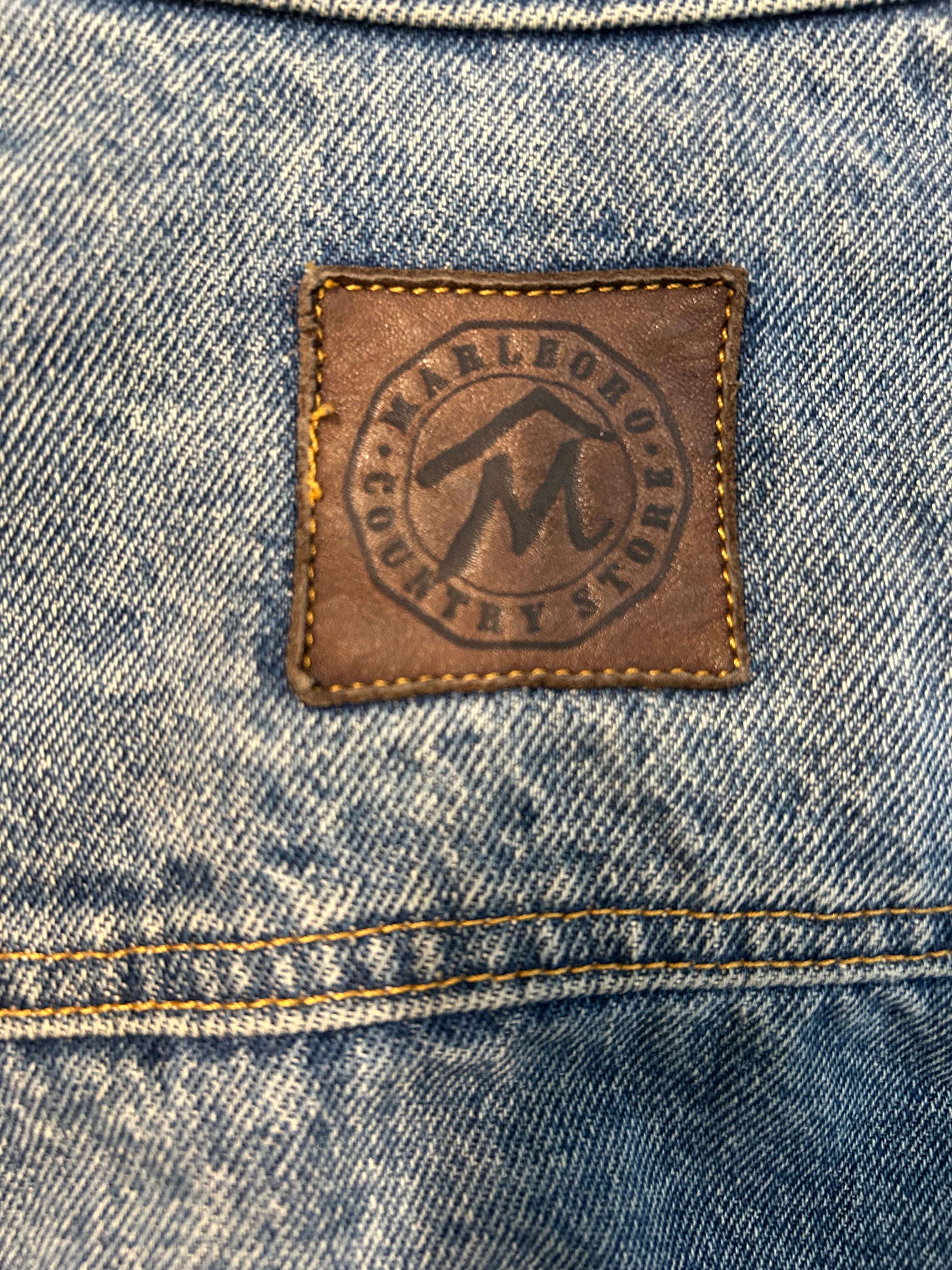 Vintage Marlboro Country Store Light Blue Jean Jacket