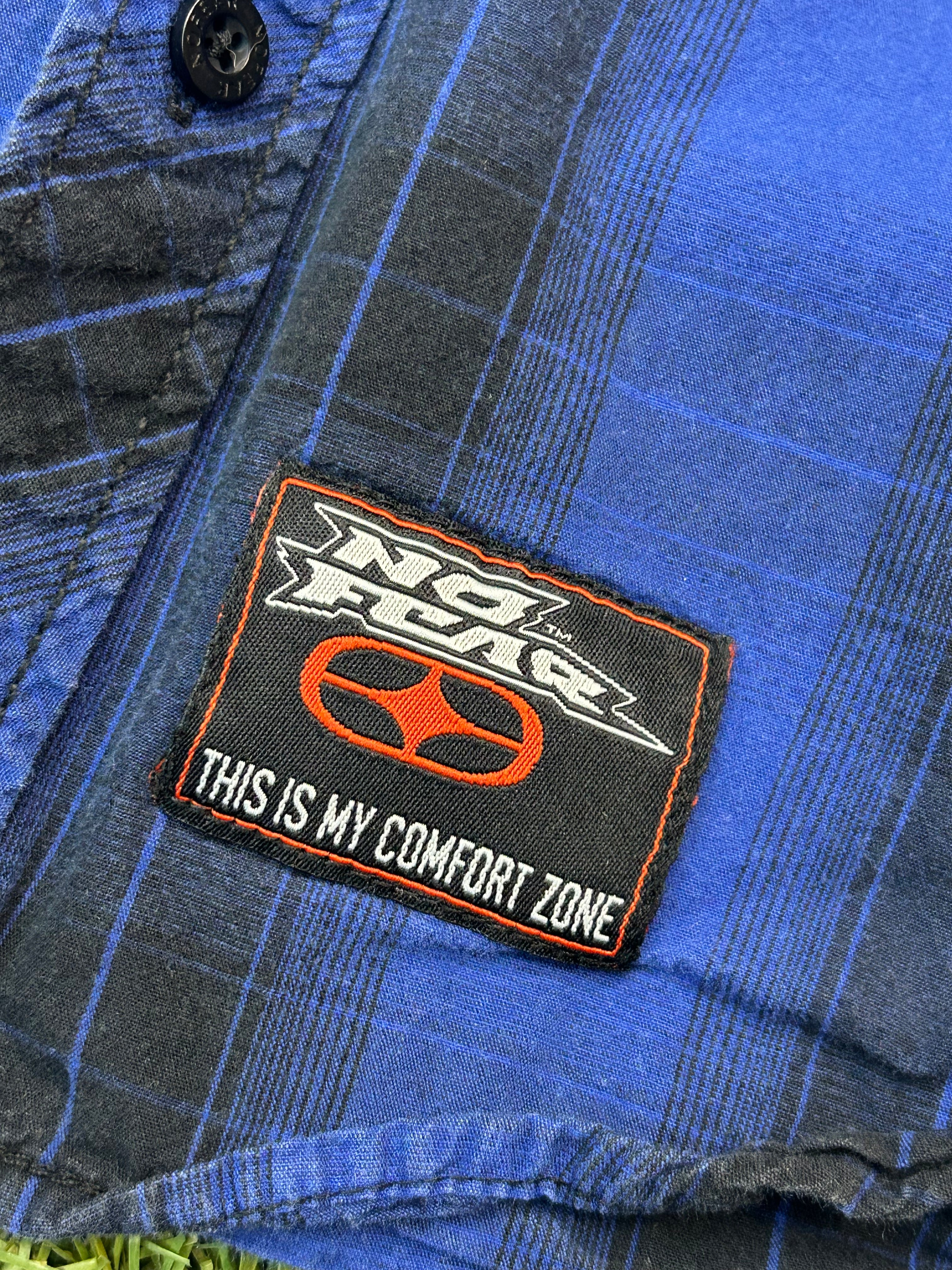 Vintage 90s No Fear Kids Flannel Button Down Tee