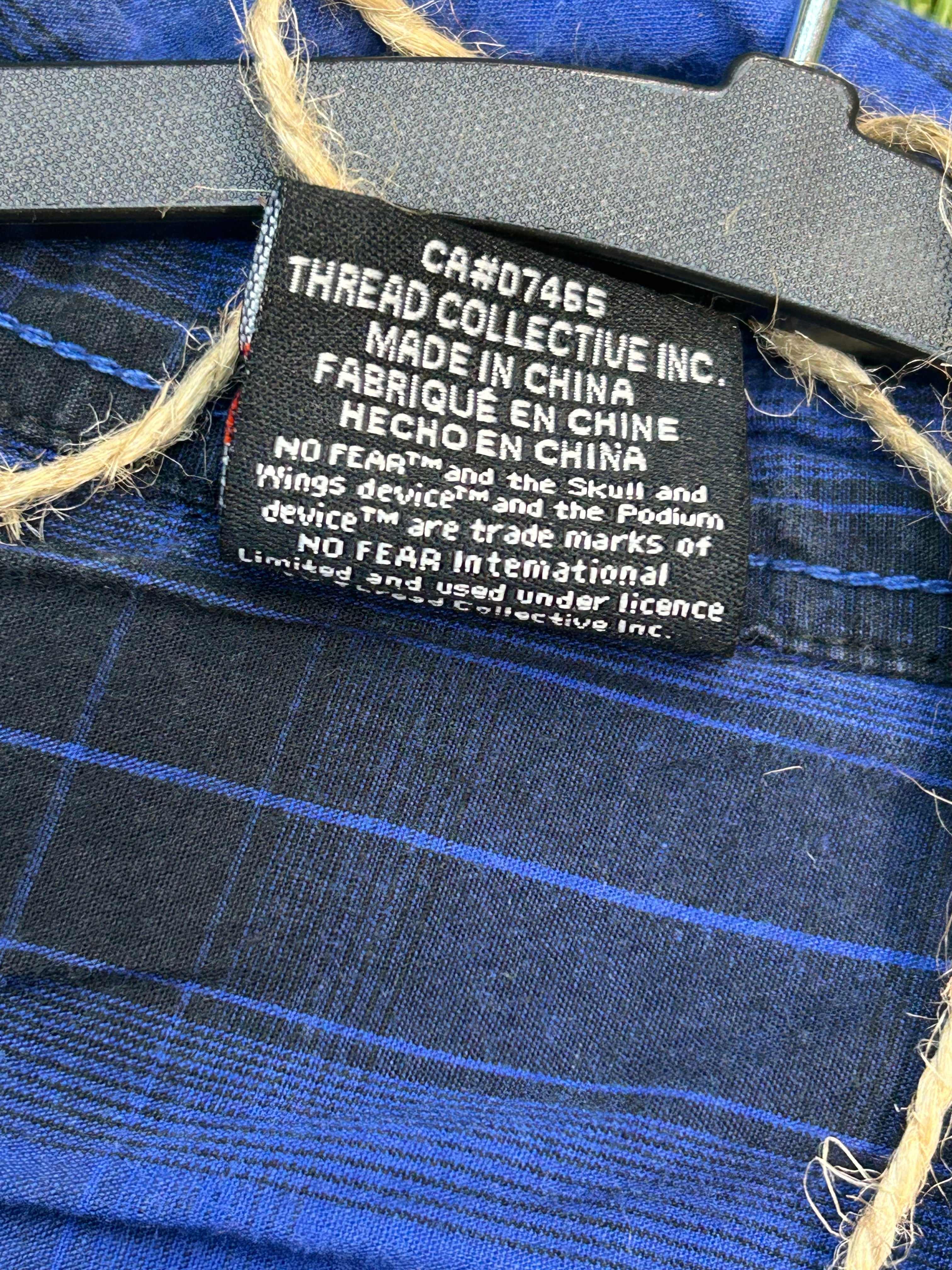 Vintage 90s No Fear Kids Flannel Button Down Tee