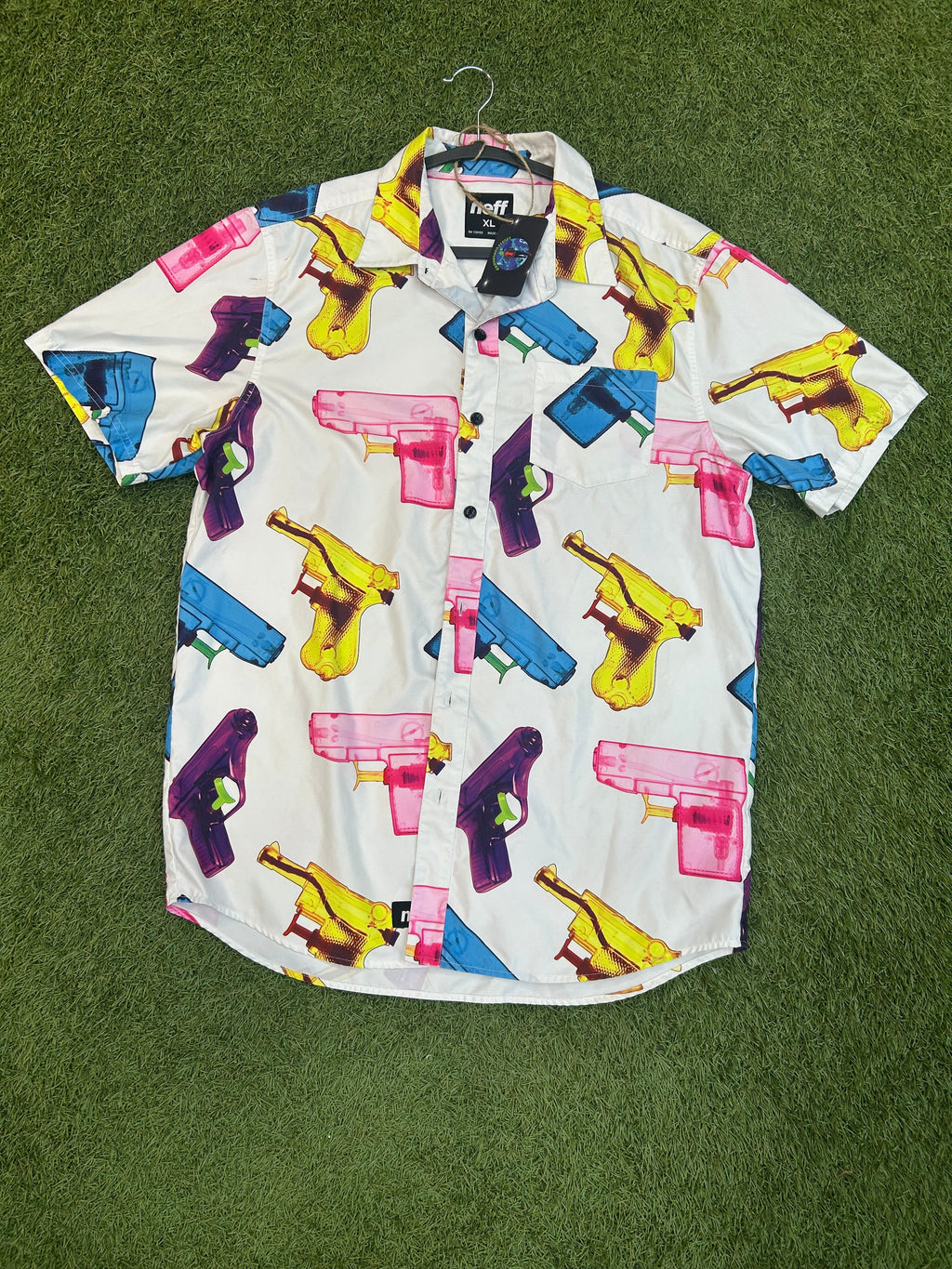 Y2K Neff Squirt Gun Button Down Shirt