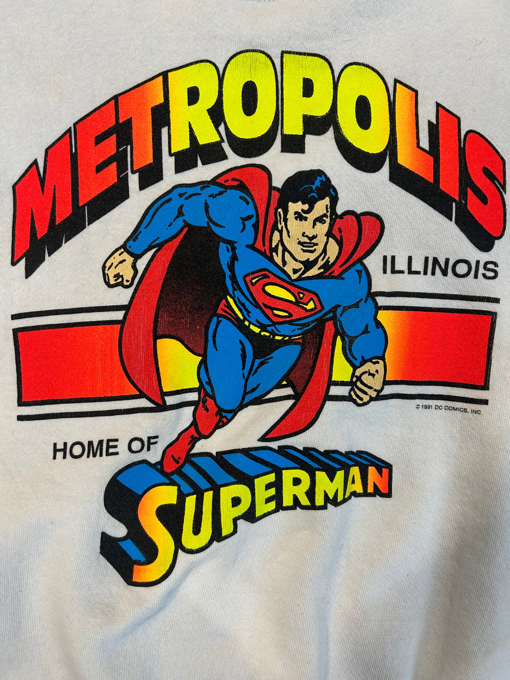Vintage 1991 Metropolis Illinois Home Of Superman Crewneck