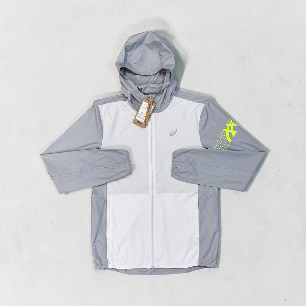 ASICS ICON WINDRUNNER JACKET - GREY WHITE / VOLT