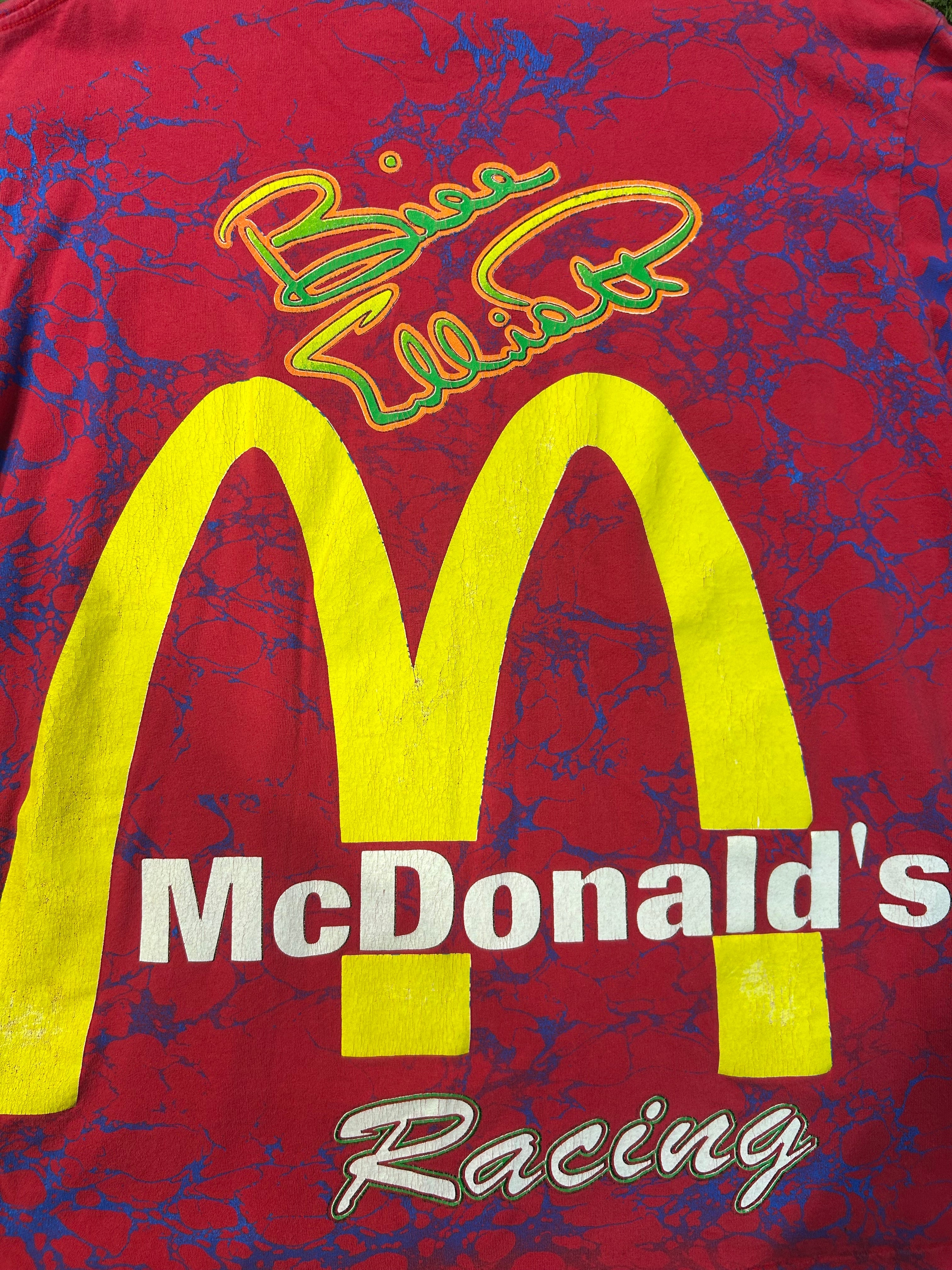 Vintage 90s McDonald’s Racing Team Bill Elliot #94 AOP NASCAR Tee