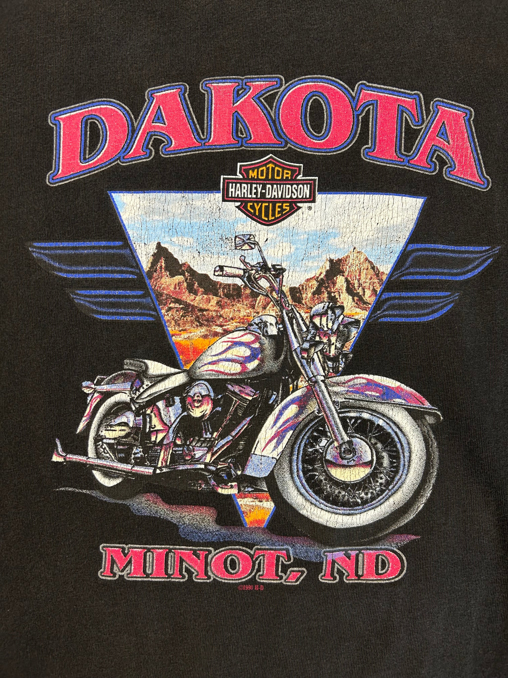 Vintage 1990 Harley Davidson Minot North Dakota Tee