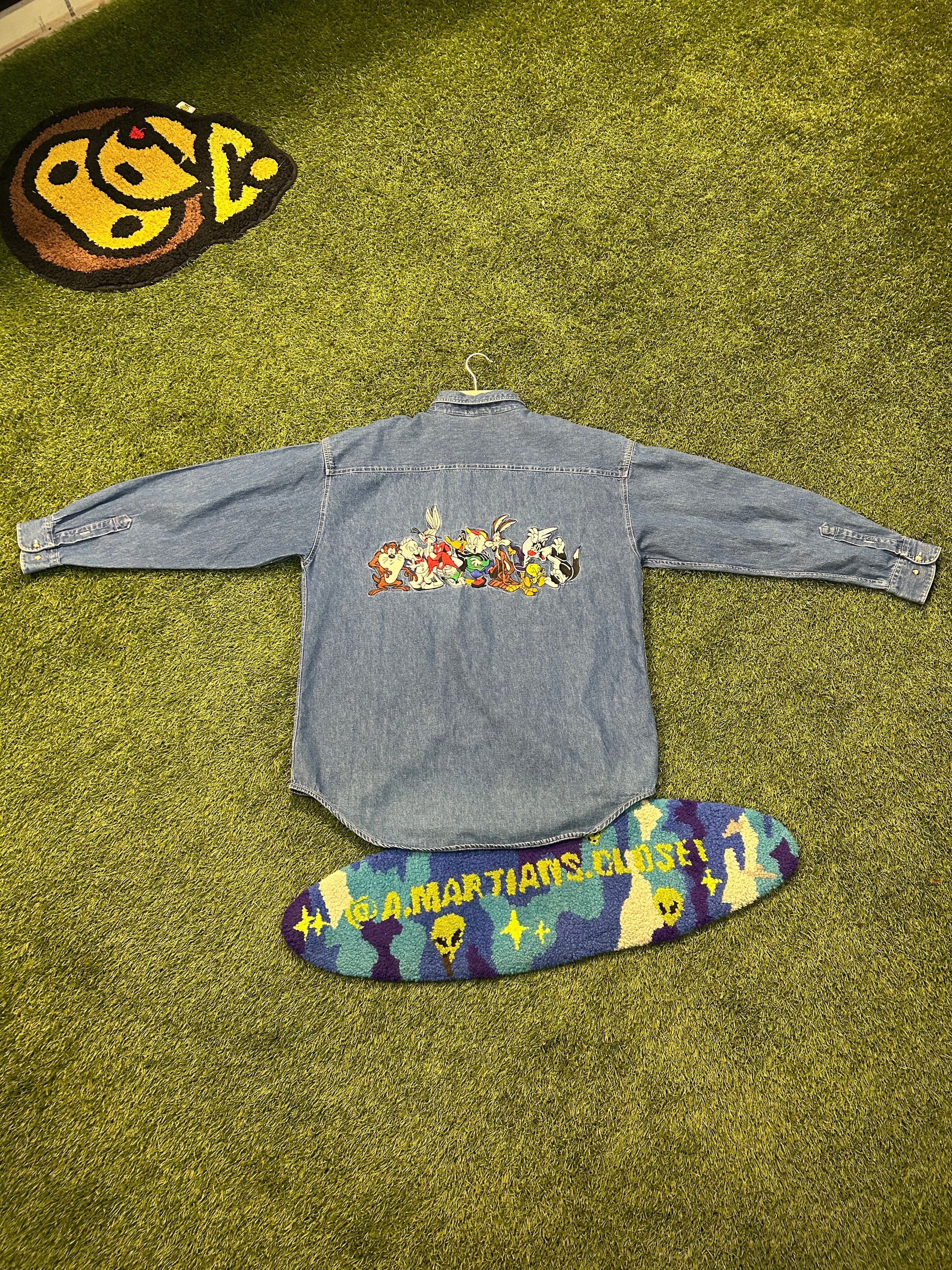 Vintage 1992 Acme Clothing Co. Looney Tunes Crew Denim Button Down