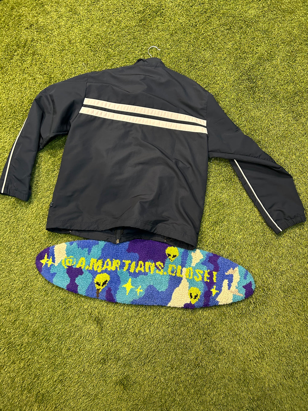 Y2K Nike Track Jacket Double Stripe Across The Middle