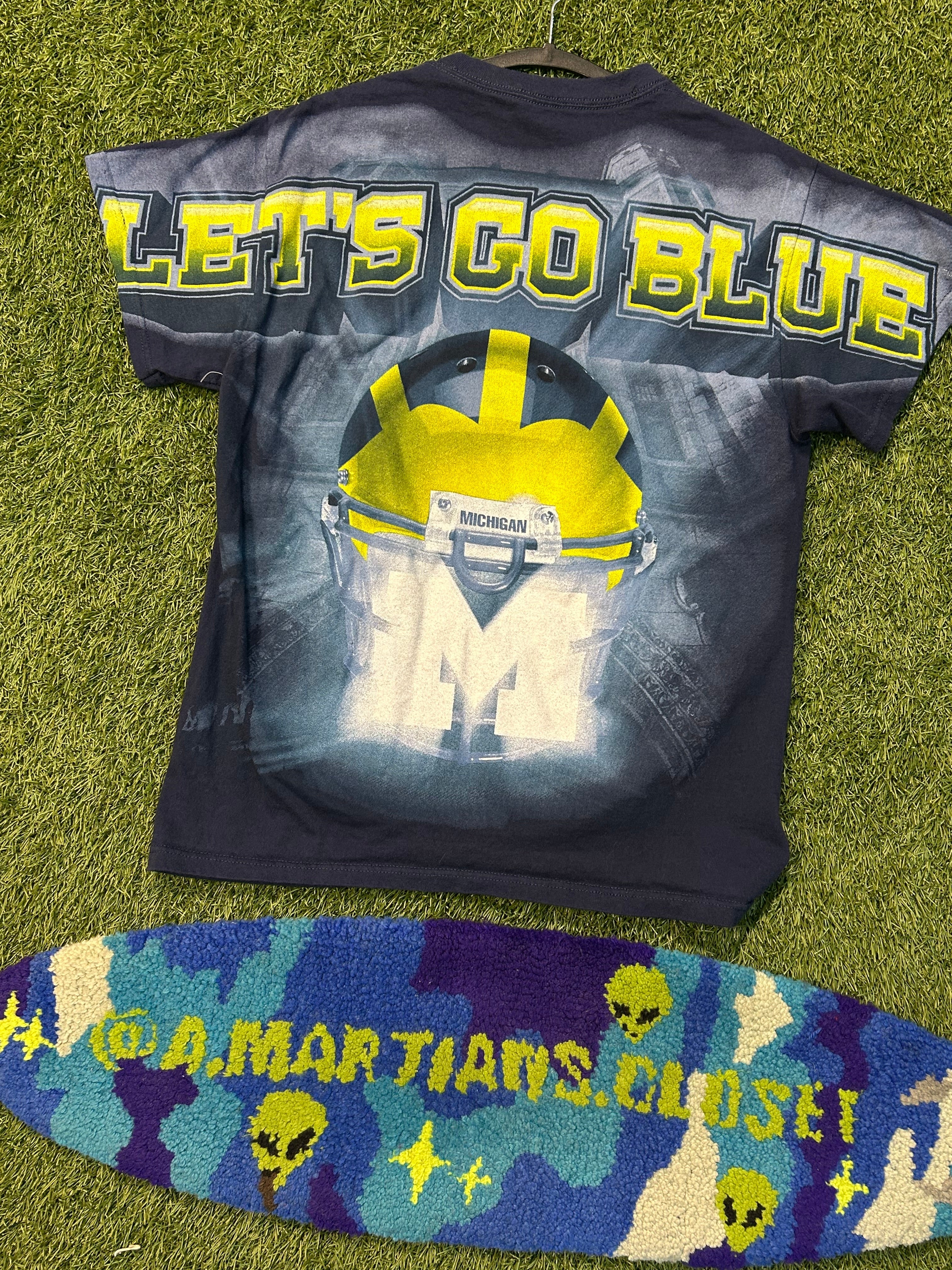 Y2K Michigan Wolverines Go Blue AOP Tee