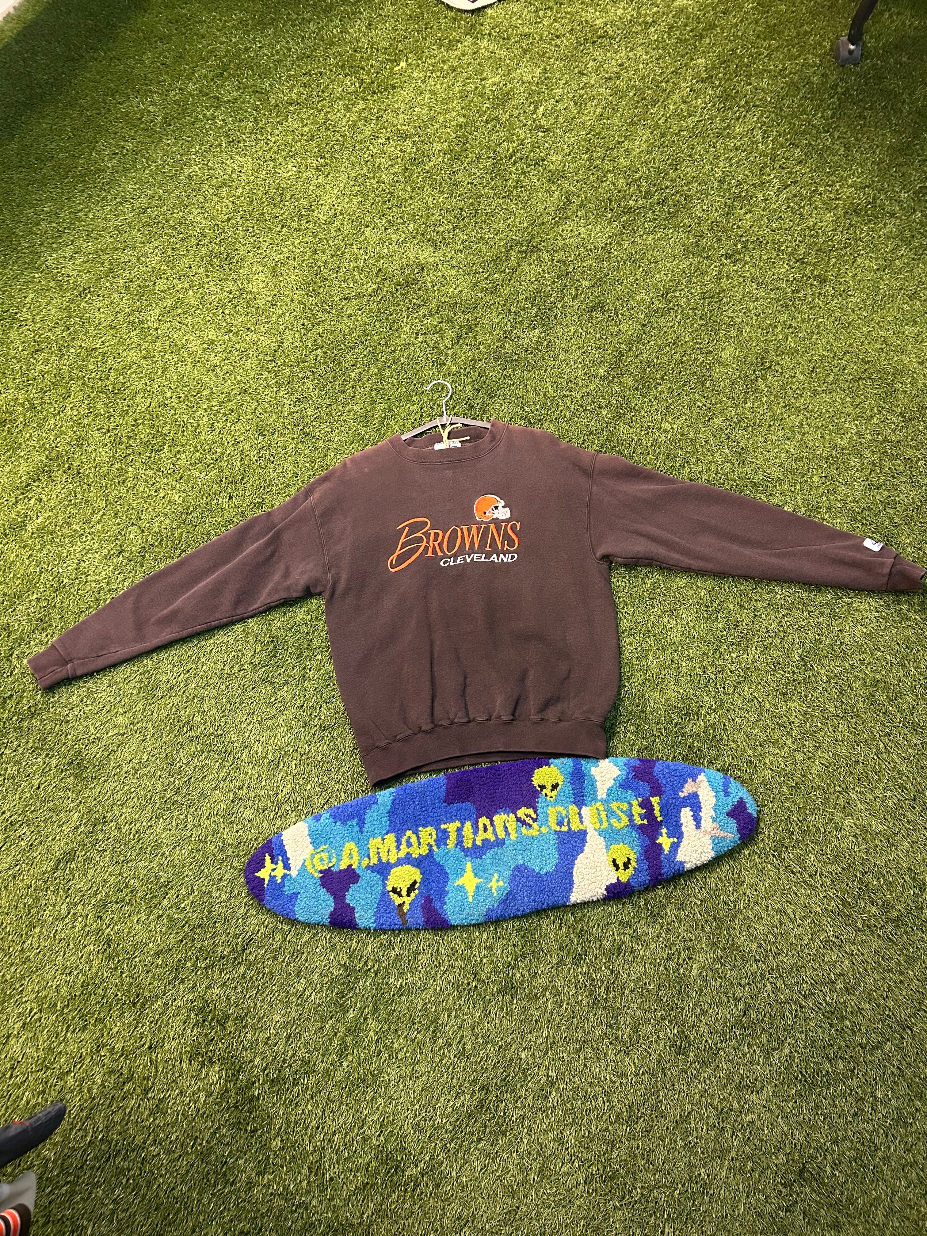 Vintage Logo Athletics Cleveland Browns EmbroideredCrewneck