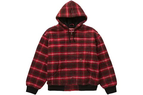 Supreme plaid wool hood work jacket