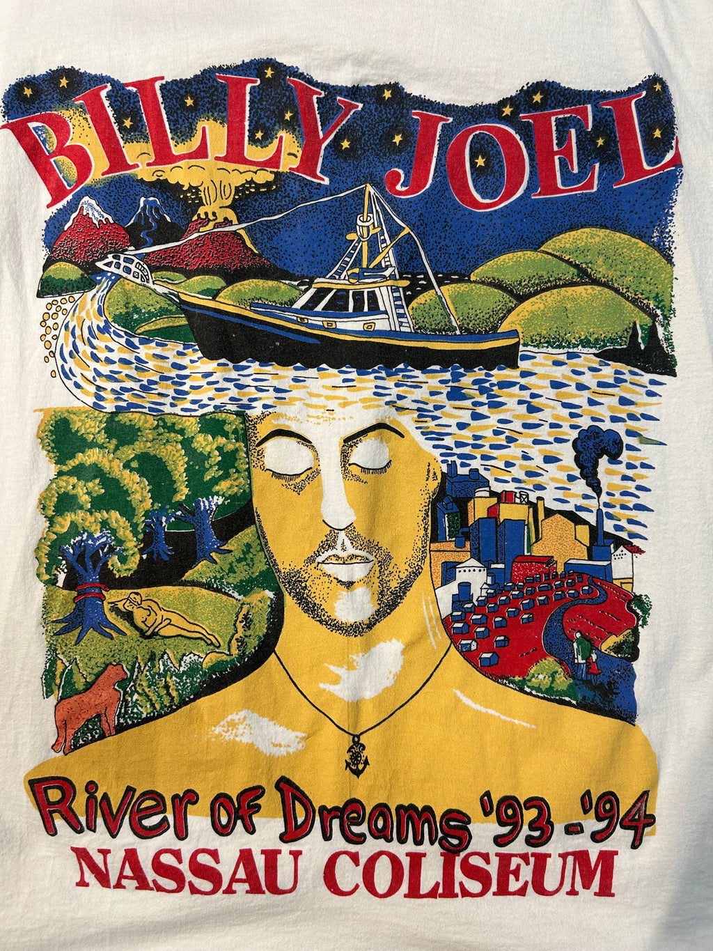 Vintage 1993 Billy Joel River Of Dreams Nassau Coliseum L/Sleeve Tee