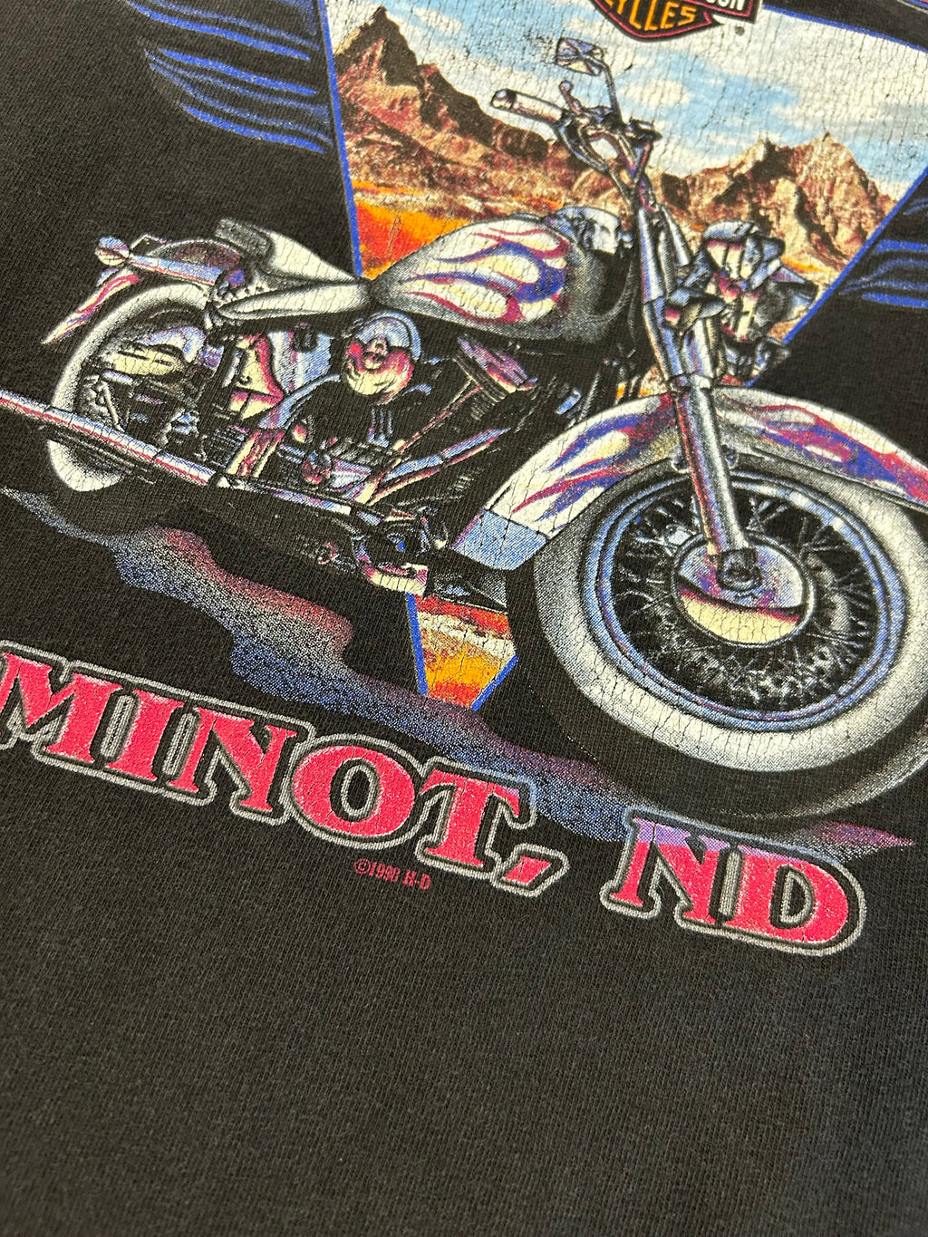 Vintage 1990 Harley Davidson Minot North Dakota Tee