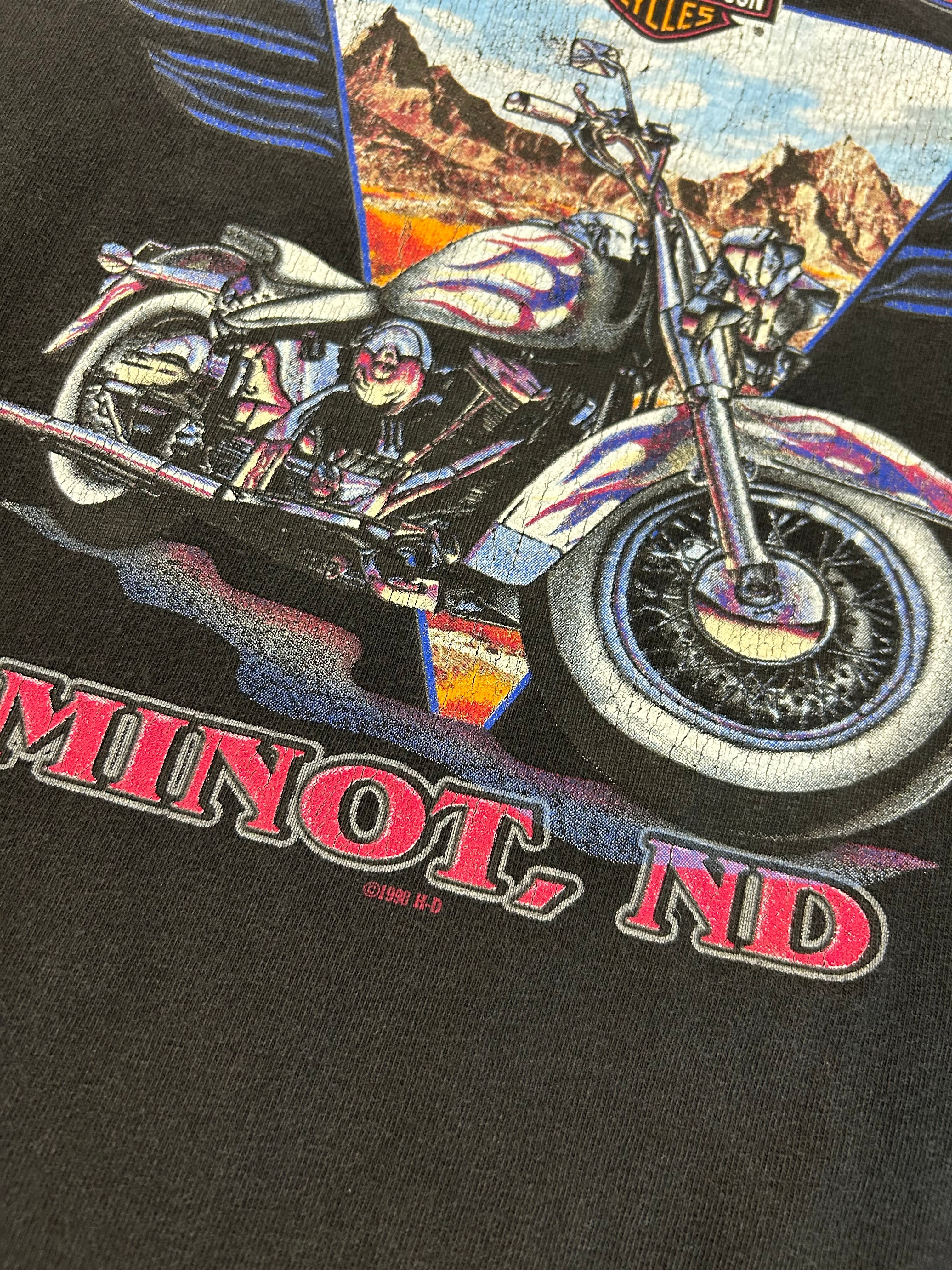 Vintage 1990 Harley Davidson Minot North Dakota Tee