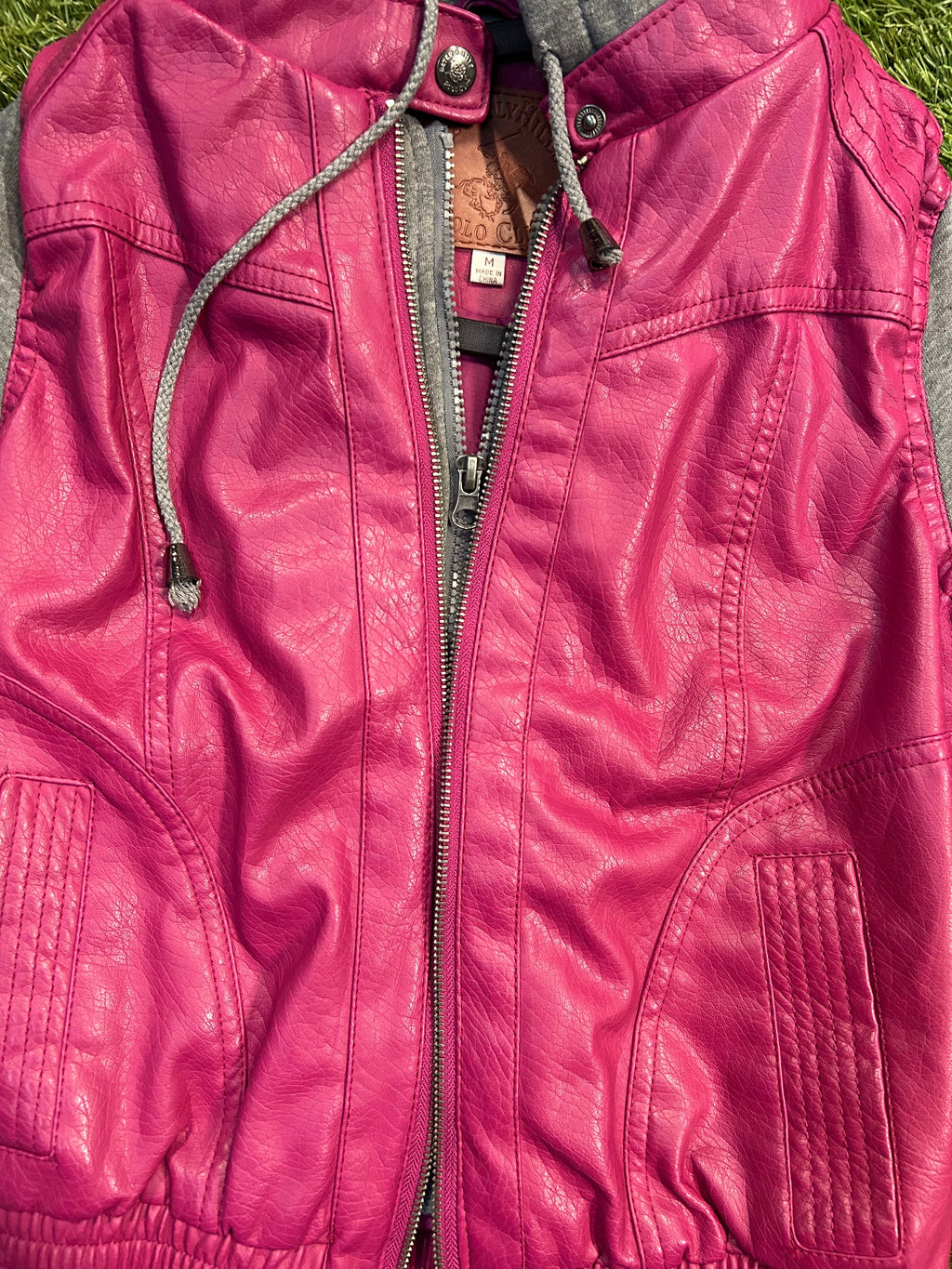 Beverley Hills Polo Club Pink Leather Jacket