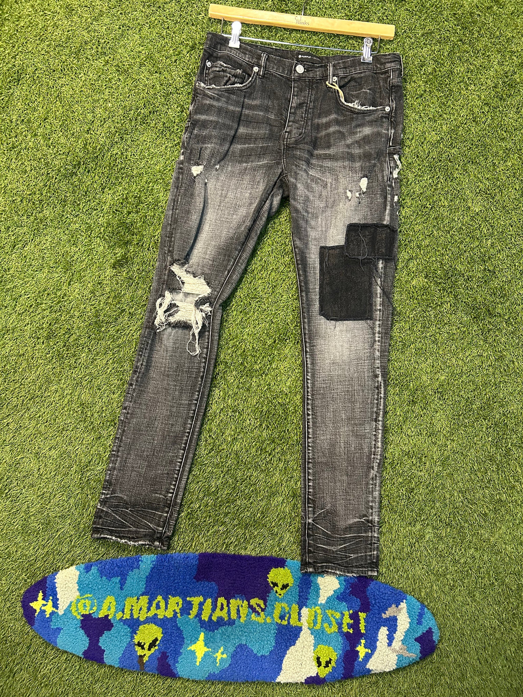 Purple The Brand Black Patch Jeans