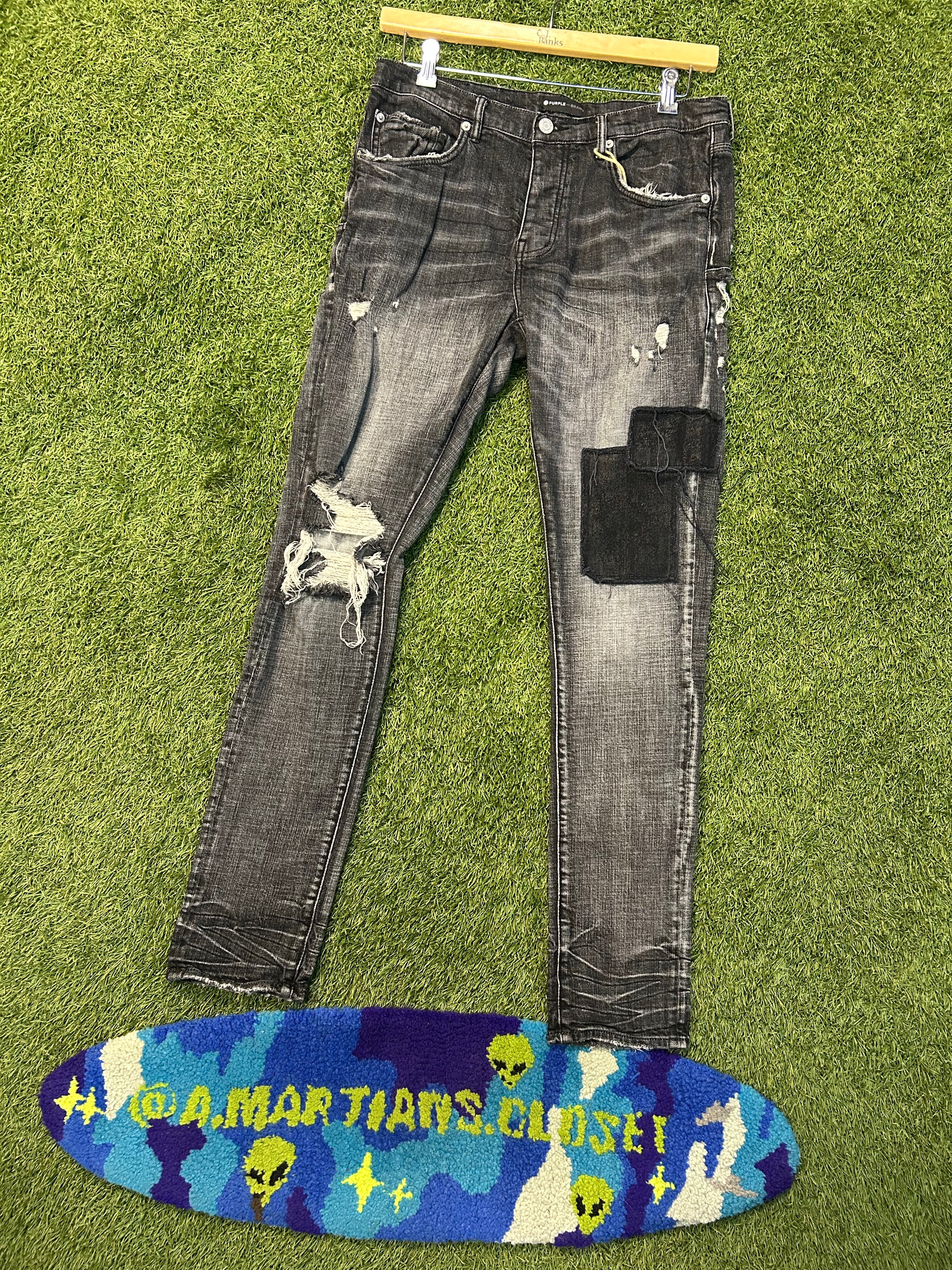 Purple The Brand Black Patch Jeans