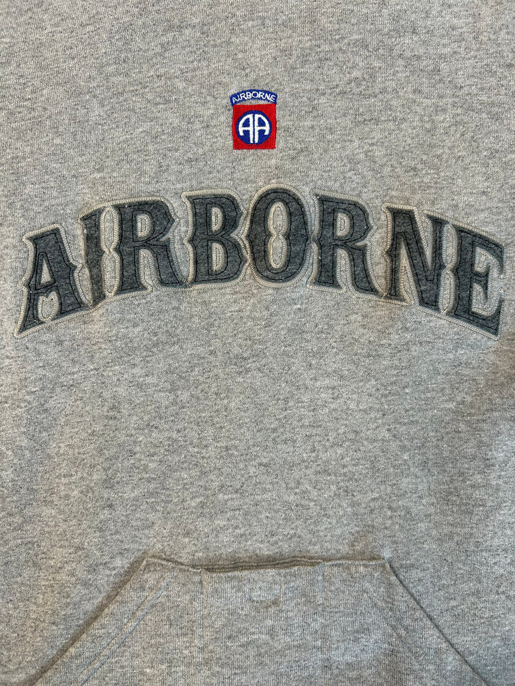 Vintage 90s Embroidered Airborne Hoodie