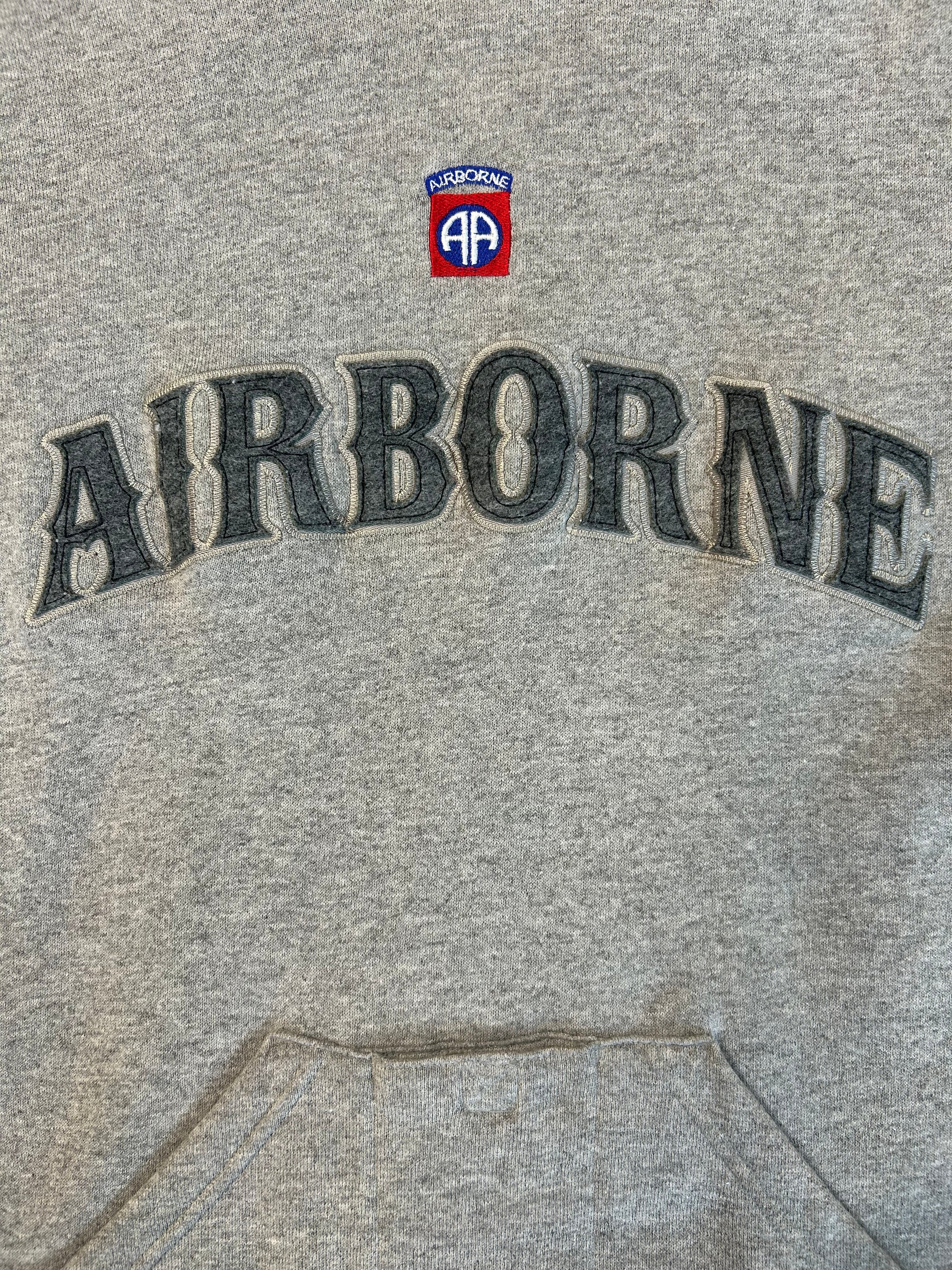 Vintage 90s Embroidered Airborne Hoodie