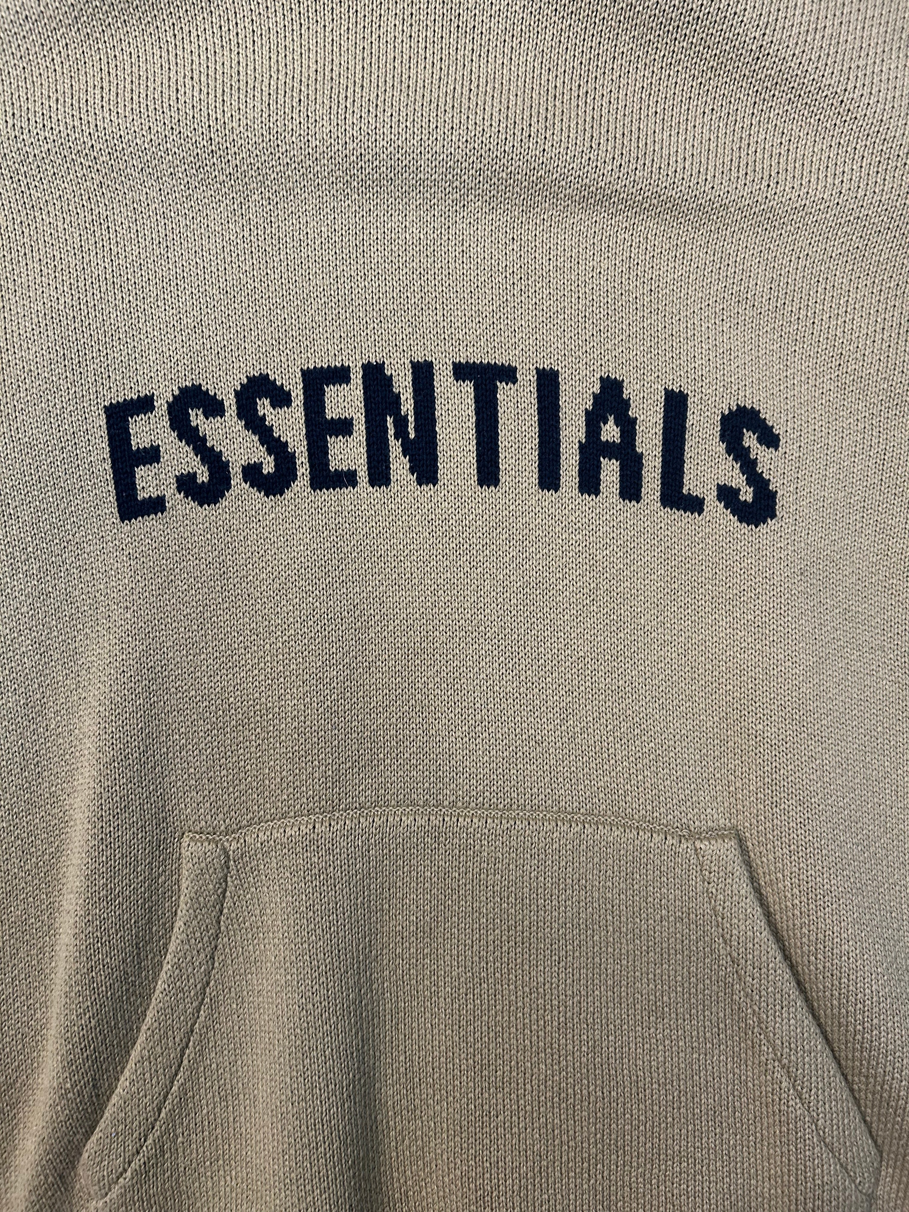 Fear Of God Essentials Tan Knitted Sweater Hoodie
