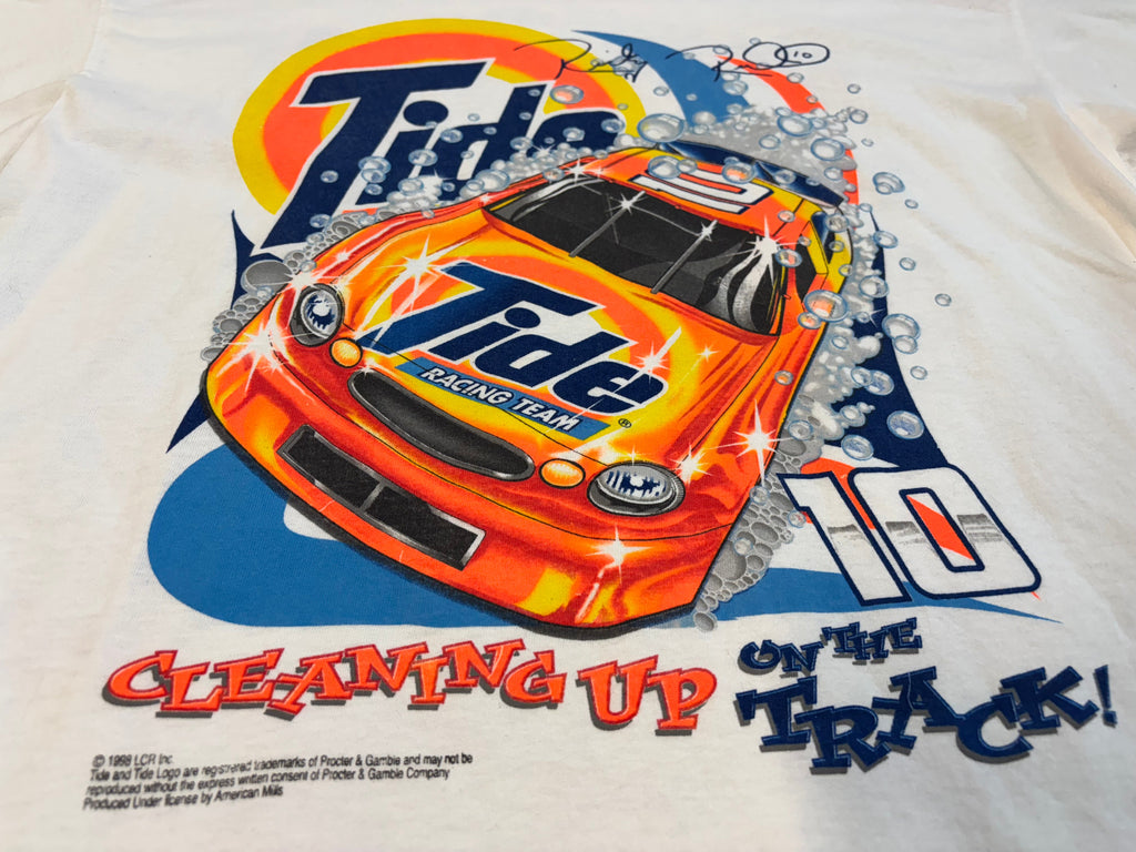 1998 Cleaning Up On The Track Tide Racing Team NASCAR T-Shirt Size XXL Royal Avalon Tag
