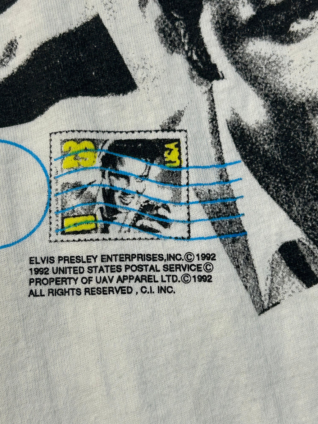 Vintage 1992 Elvis Presley Postage Stamp Picture Tee