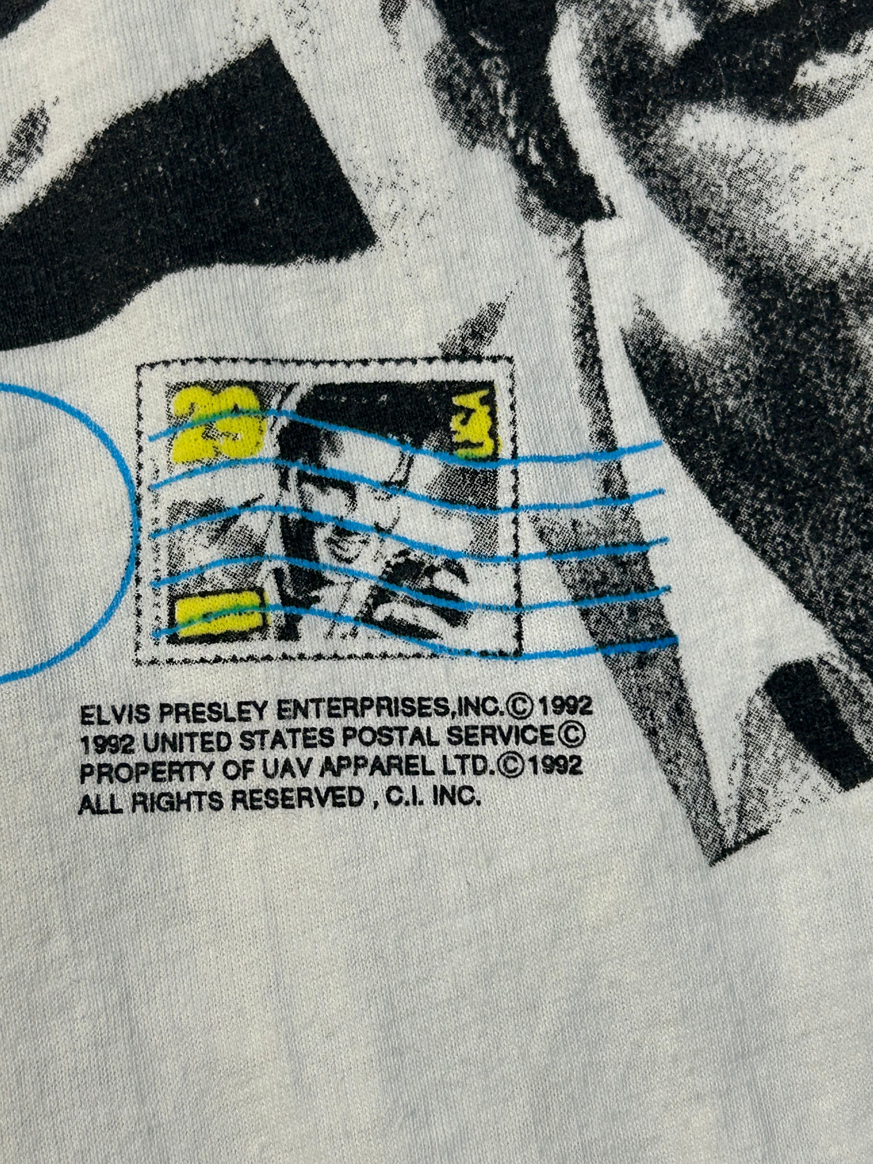 Vintage 1992 Elvis Presley Postage Stamp Picture Tee