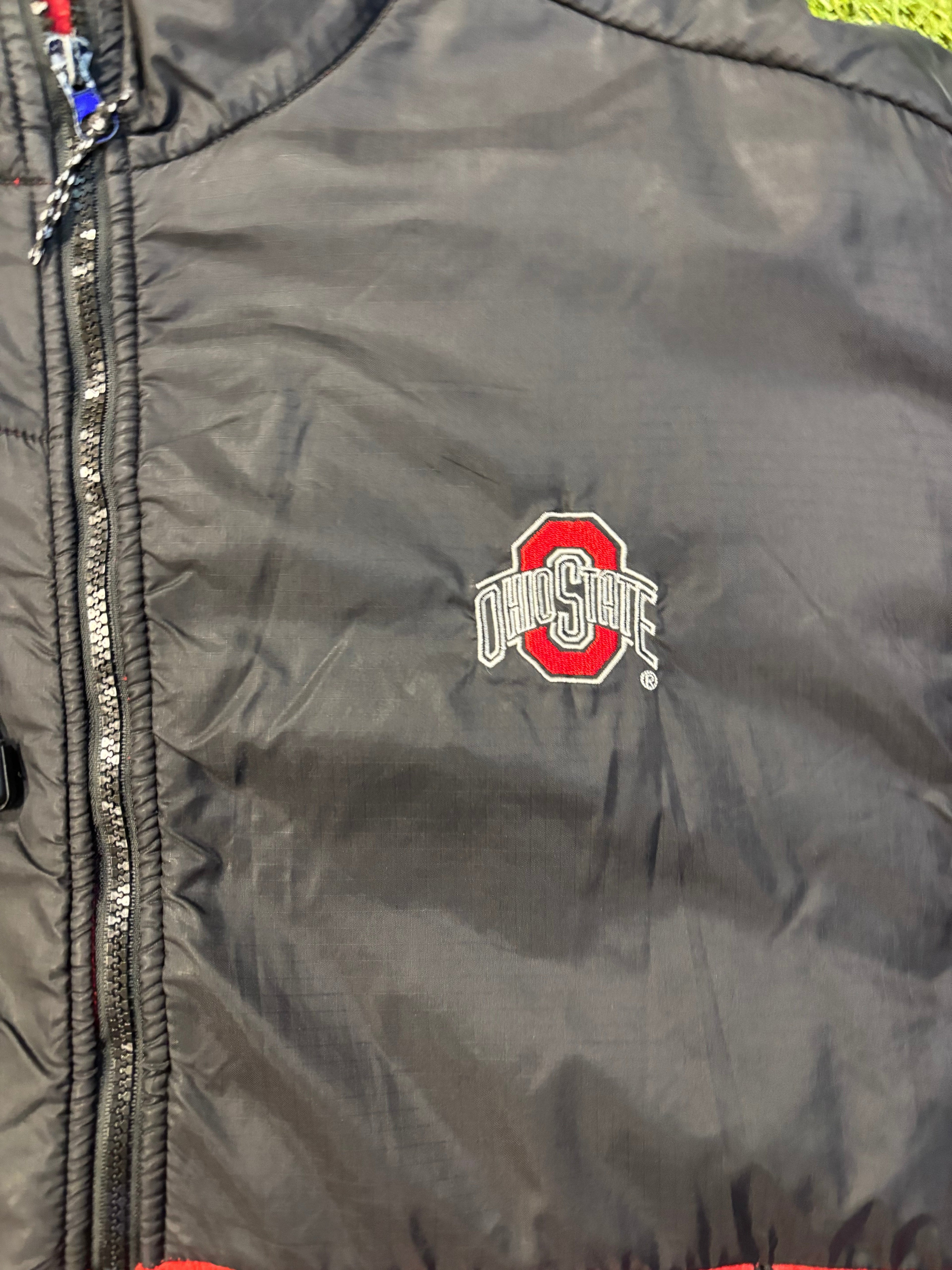 Black and Red Ohio State Buckeyes Fleece Jacket Size XL