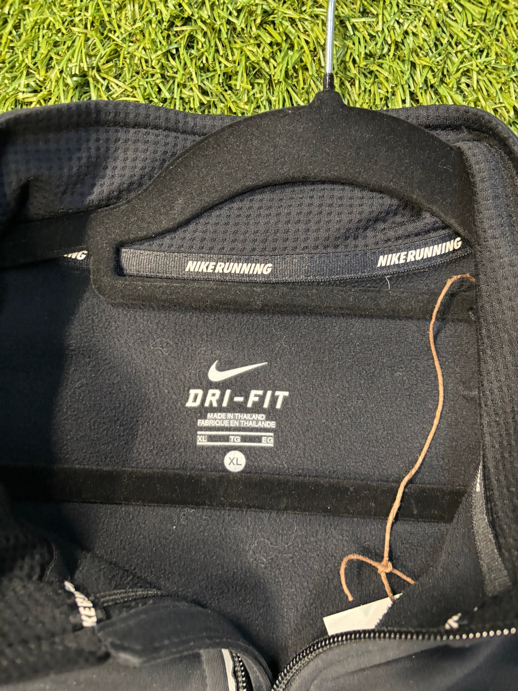 Black and Dark Grey Nike Running Dri-fit Full Zip Jacket Size XL