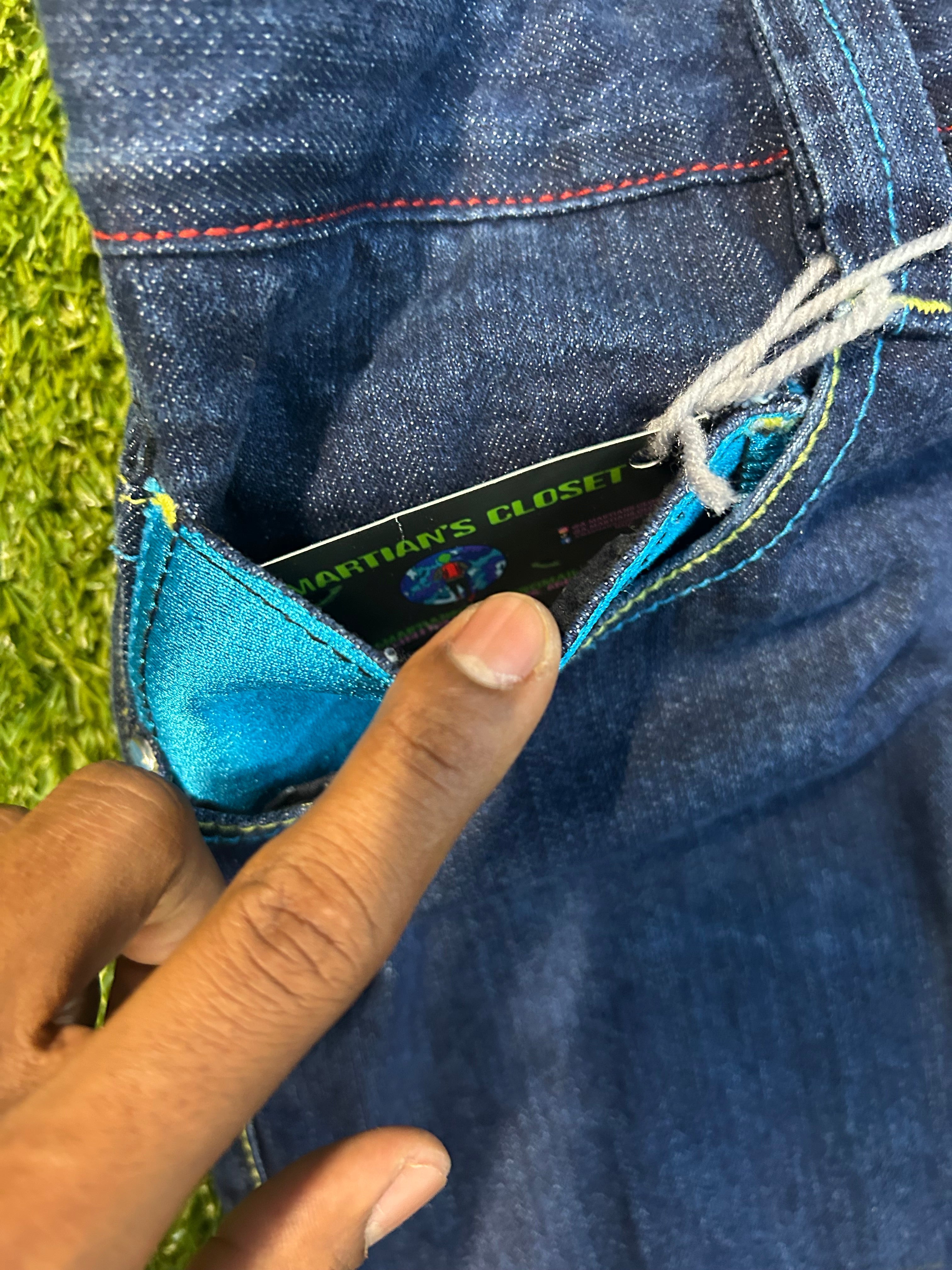 Y2K Coogi Blue Patch Jeans
