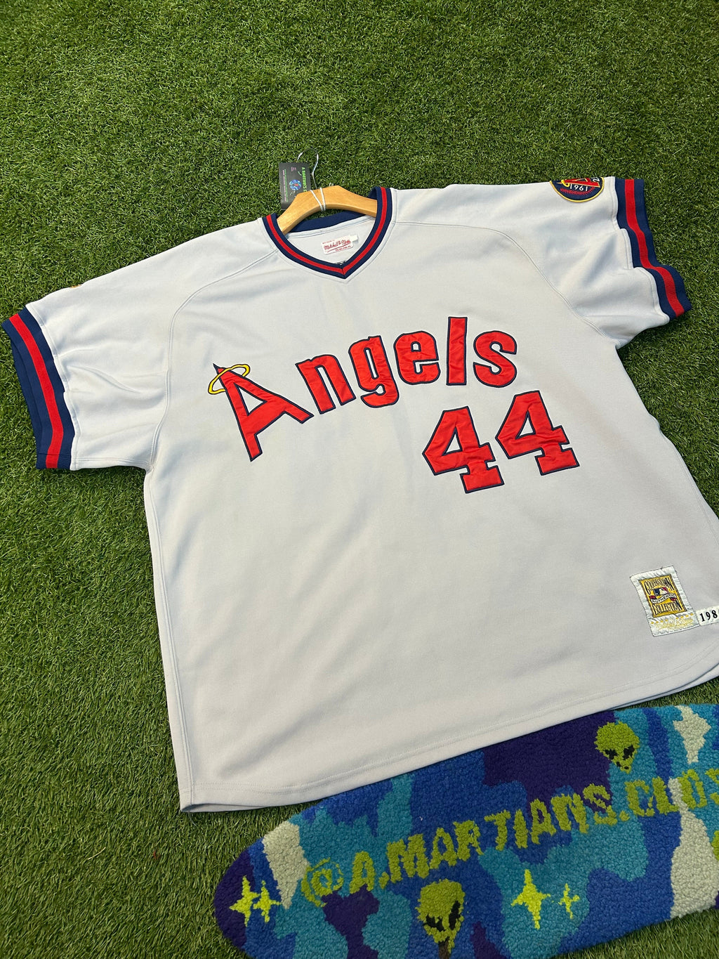 Vintage MLB California Angels Reggie Jackson Mitchell & Ness Baseball Jersey