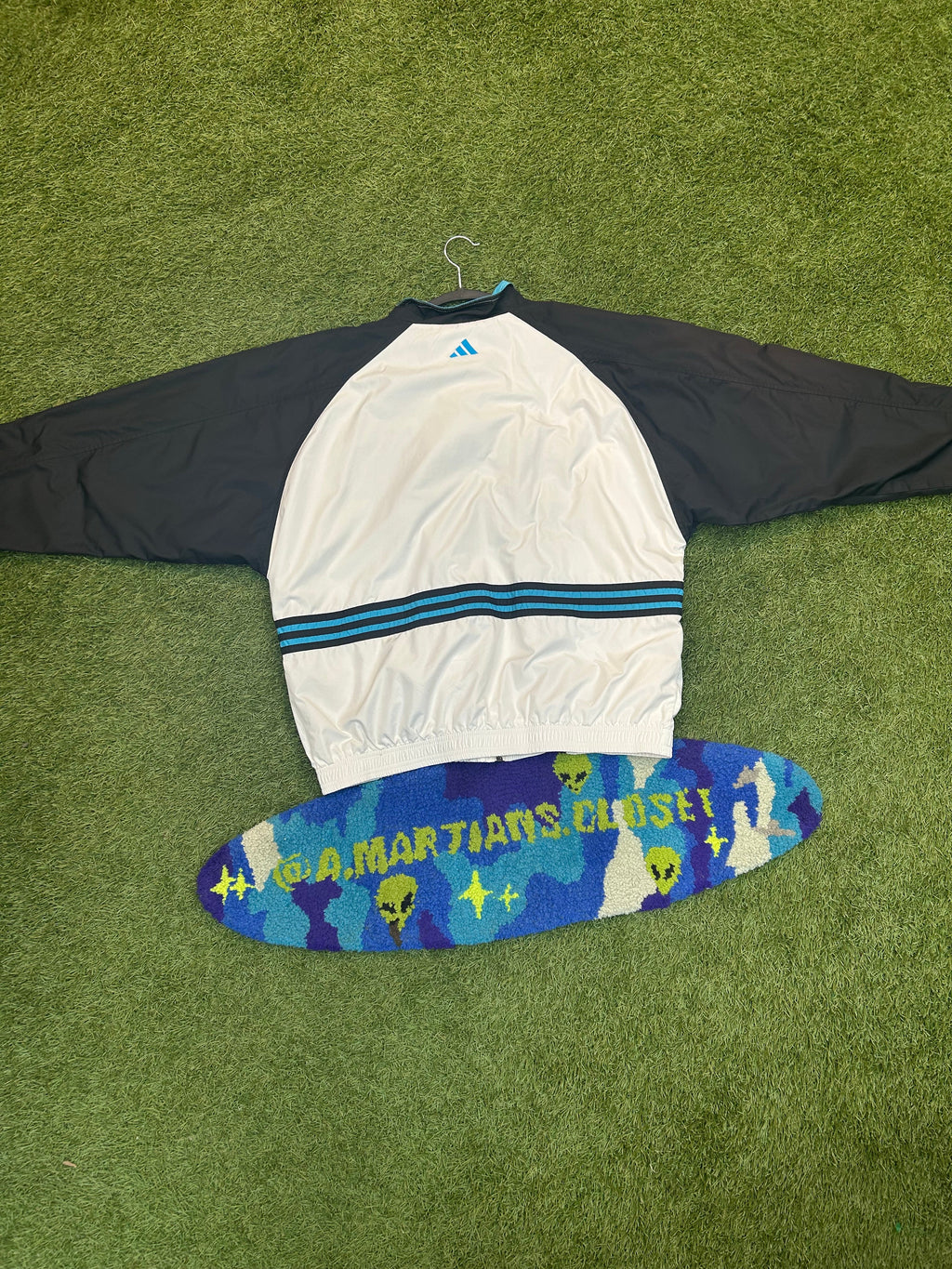 Vintage Adidas Track Jacket Blue and Black Stripe