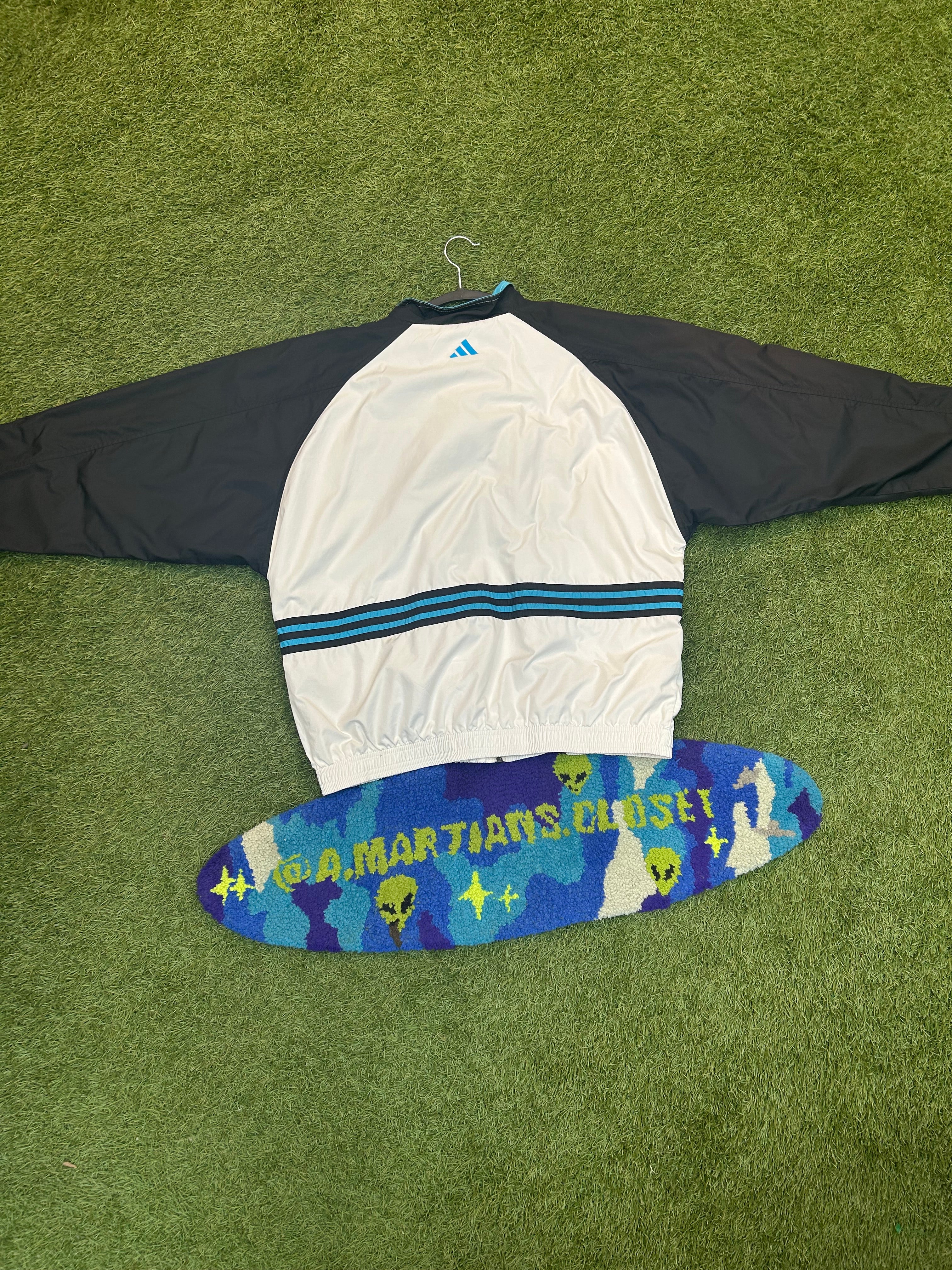 Vintage Adidas Track Jacket Blue and Black Stripe