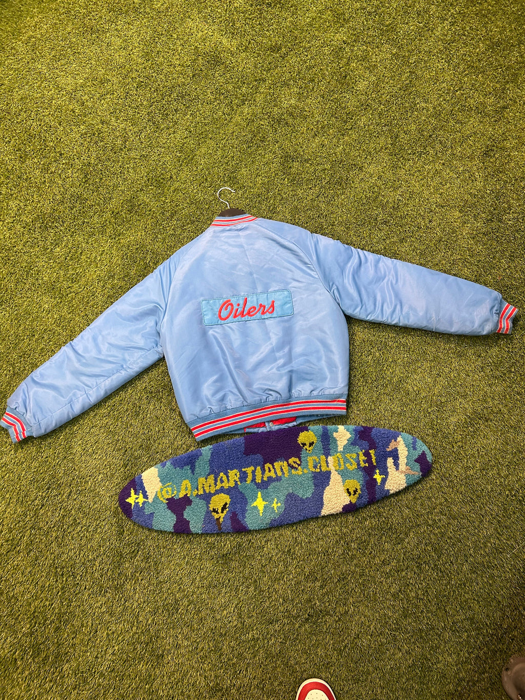 Vintage 80s NFL Houston Oilers Satin Jacket