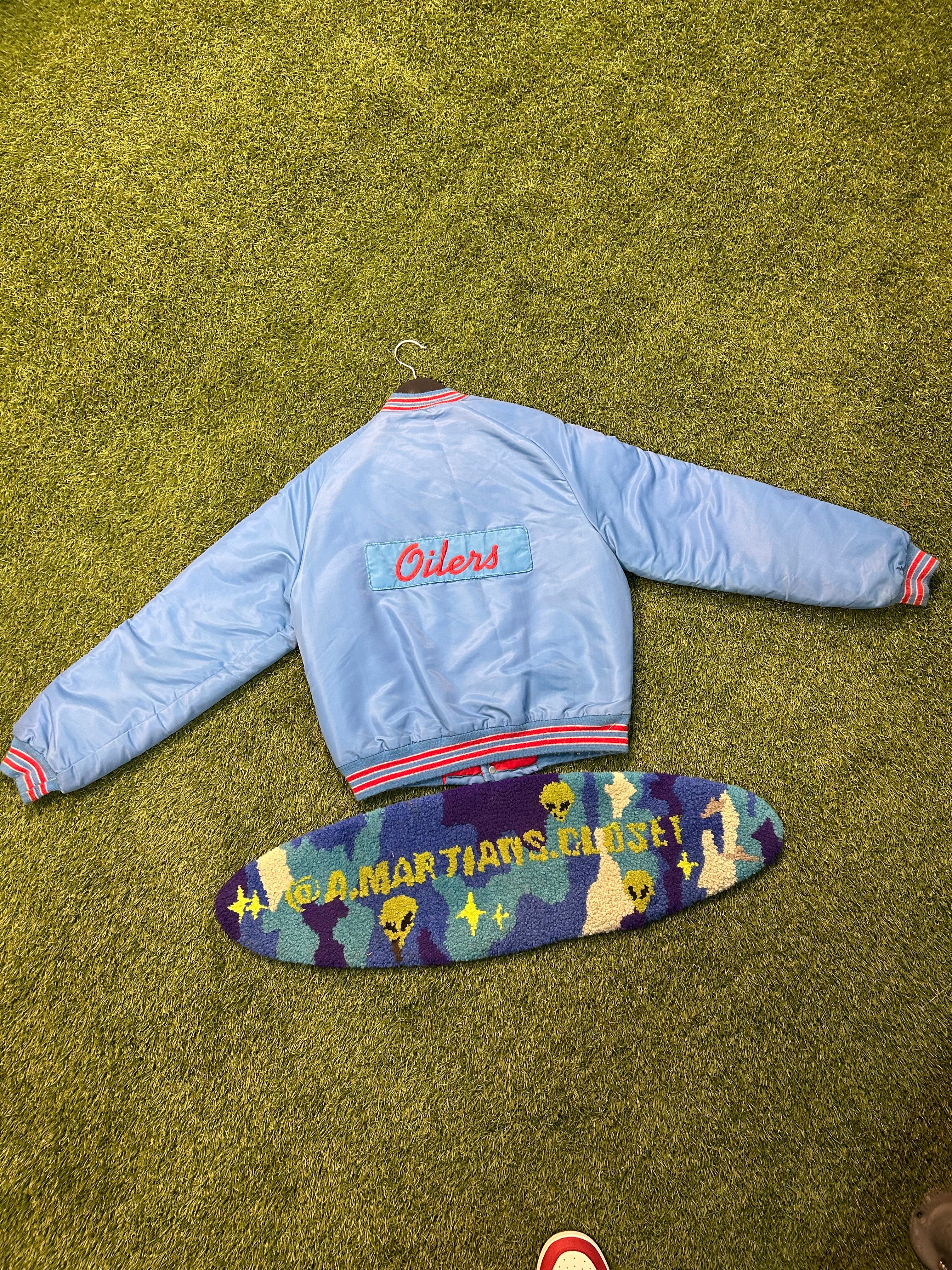 Vintage 80s NFL Houston Oilers Satin Jacket