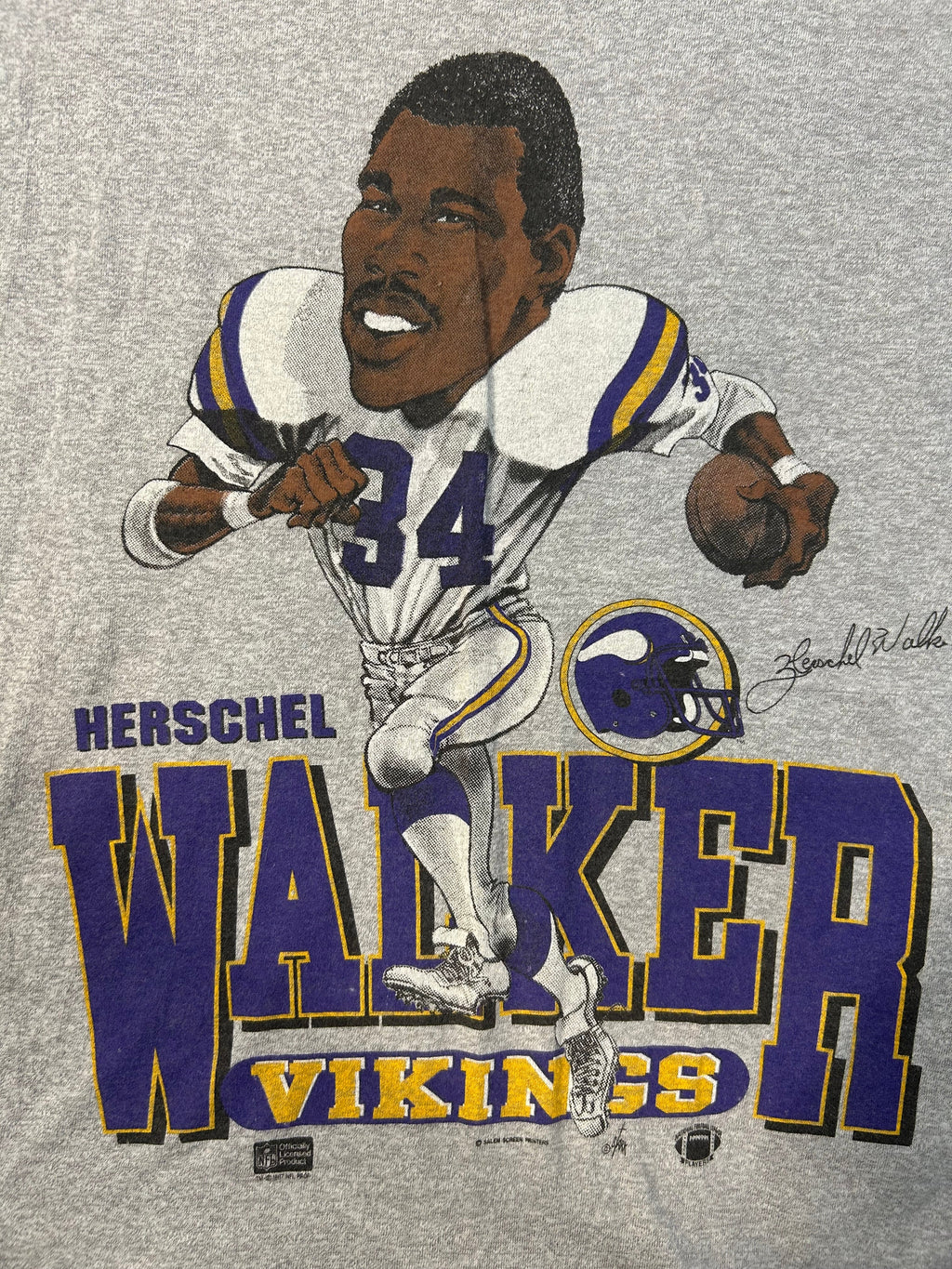 Vintage 1987 Minnesota Vikings Herschel Walker #34 Tee