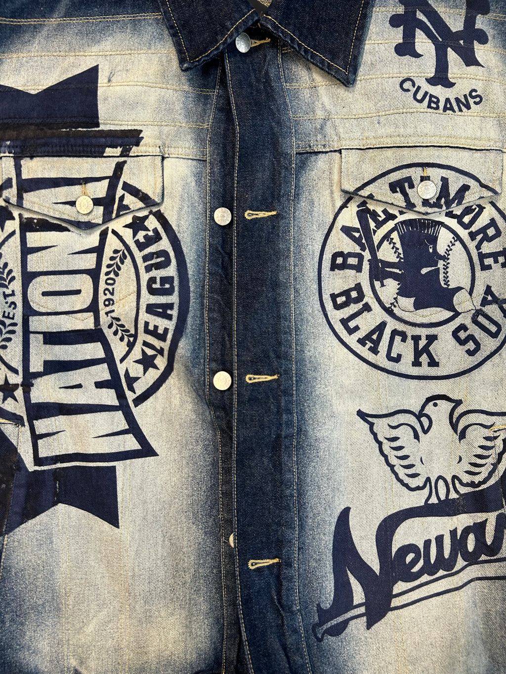 Y2K NLBM Blue Denim Embroidered Jacket+Denim Jeans