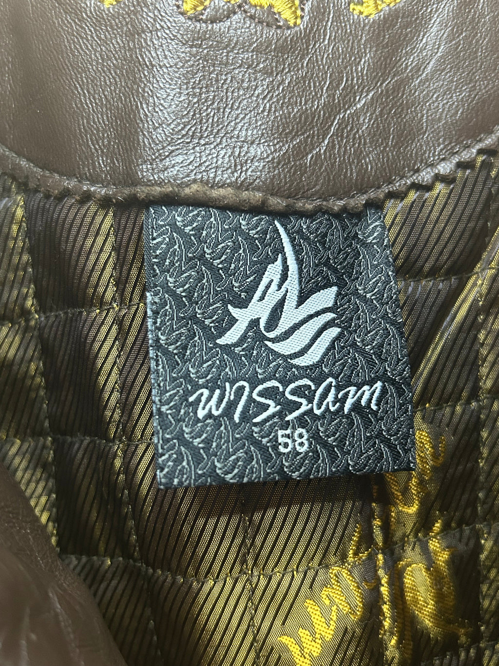 Vintage Al Wissam Scarface Brown Leather Embroidered Heavy Jacket