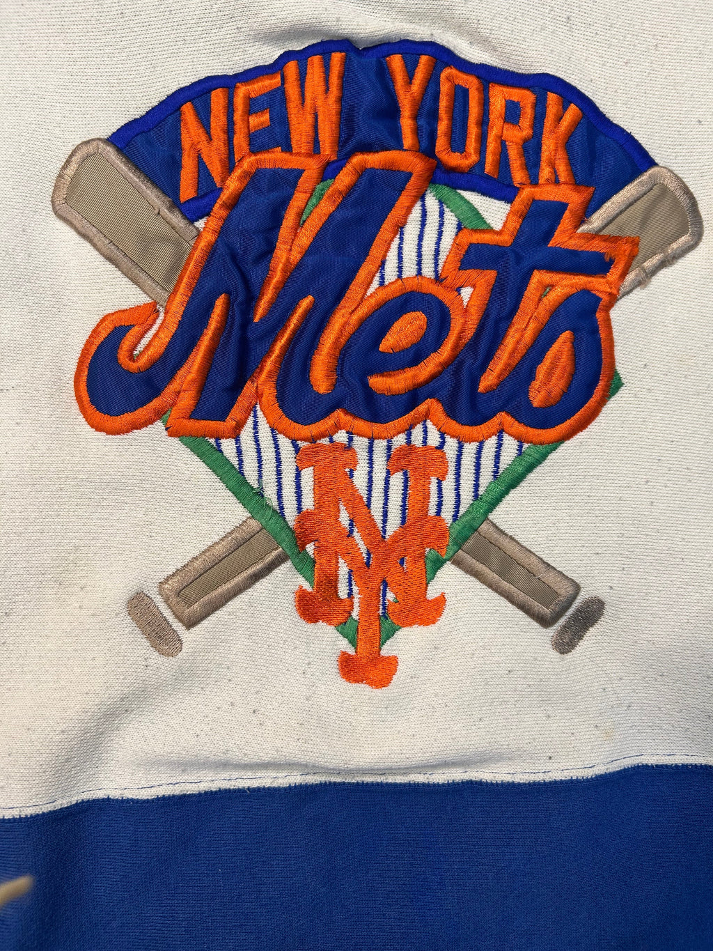 Vintage 90s New York Mets Big Embroidered Logo Crewneck