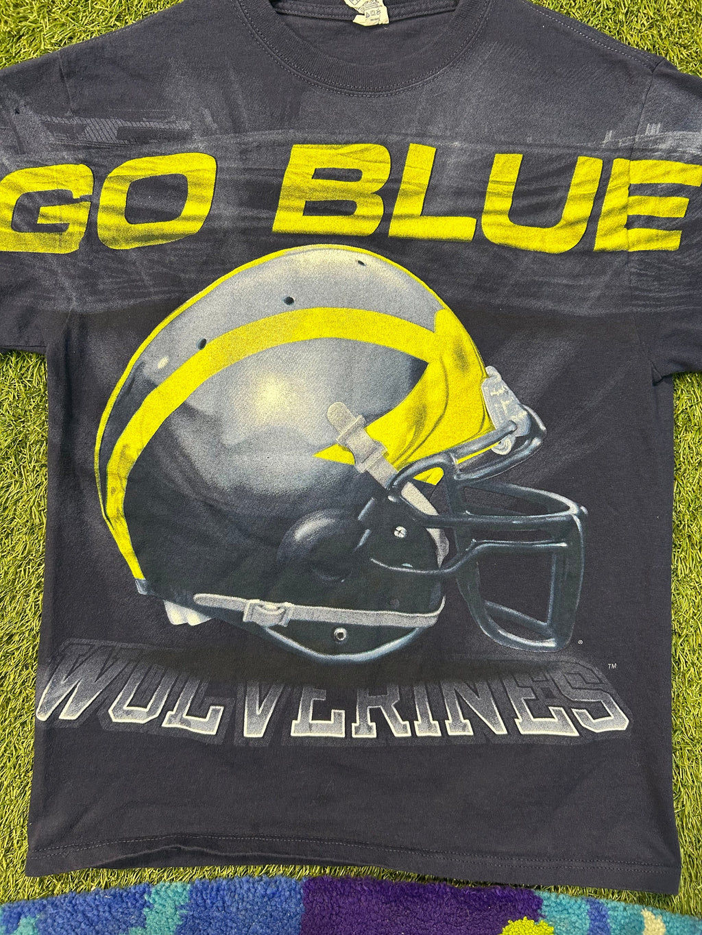 Y2K Michigan Wolverines Go Blue AOP Tee