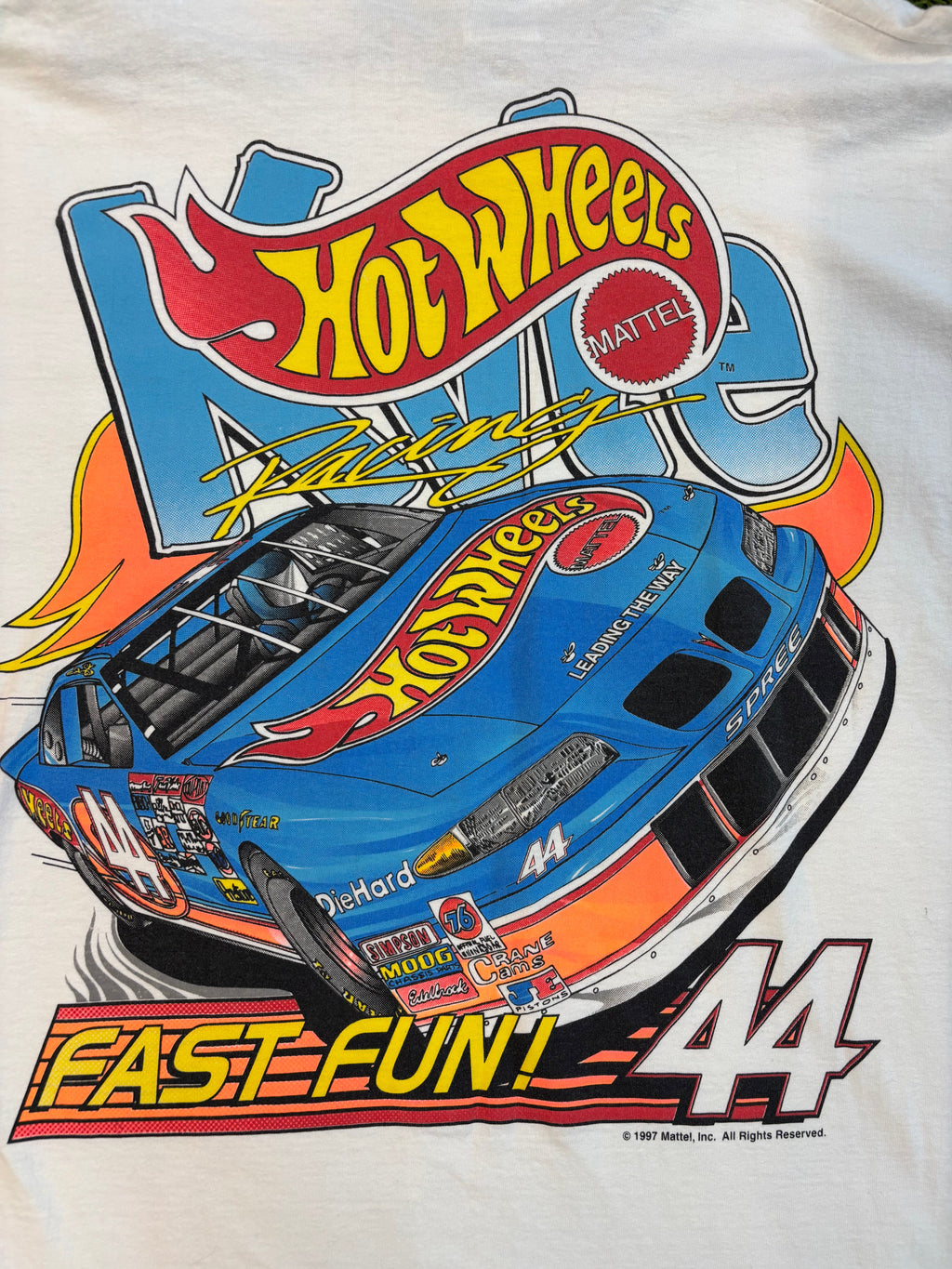 1997 Hot Wheels Mattel Racing #44 NASCAR T-Shirt Size XXL Fruit Of The Loom Lofteez Tag