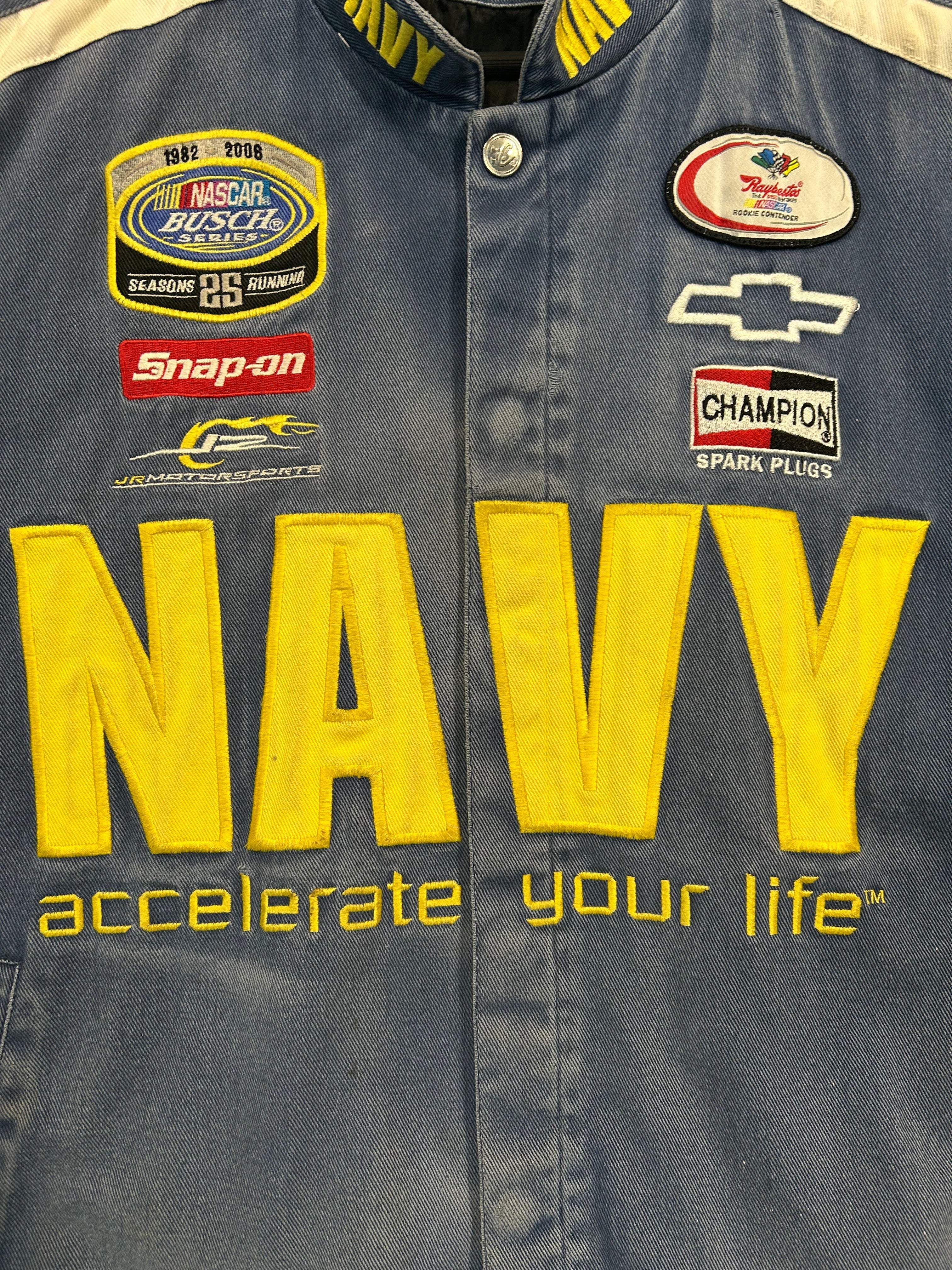 Vintage Navy Accelerate Your Life NASCAR jacket