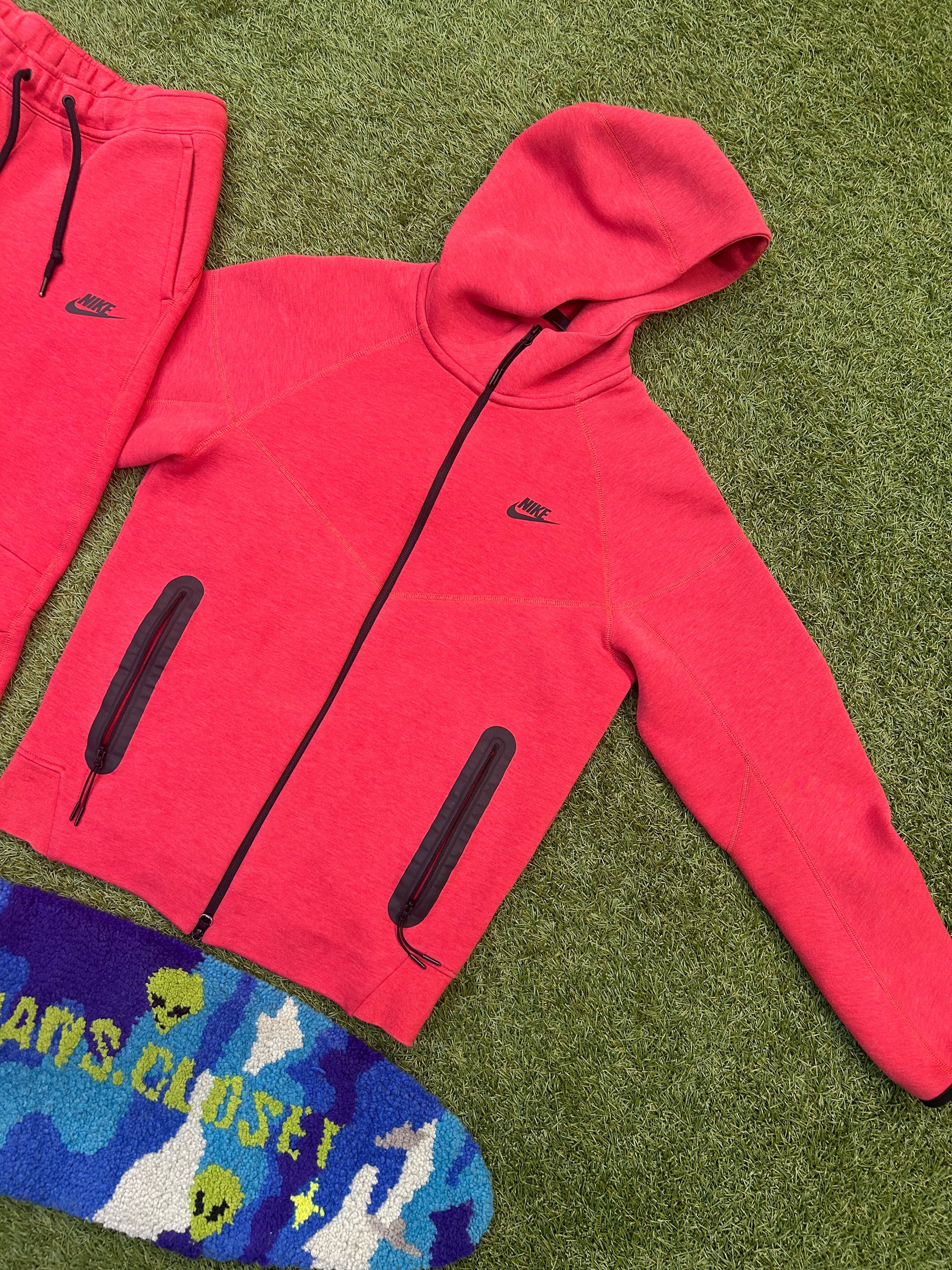 Red Nike Tech Track Suit Top/Bottom