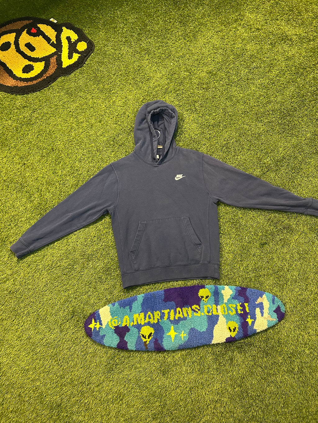 Y2K Nike Hoodie Navy Small Logo